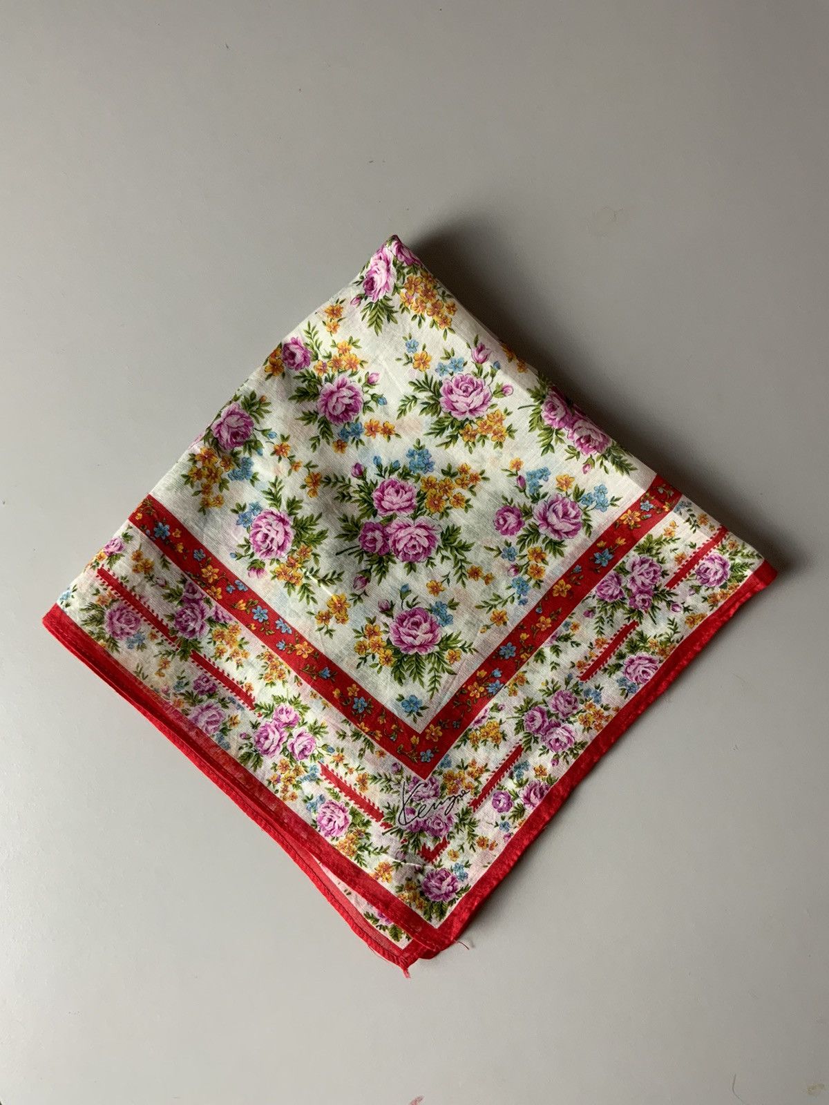 Japanese Brand Kenzo Flower Bandana Handkerchief Size ONE SIZE - 3 Thumbnail