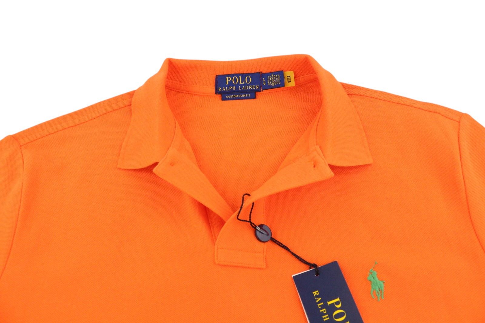 Polo Ralph Lauren CUSTOM SLIM FIT L Orange Short Sleeve Polo Neck 84520 Size US L / EU 52-54 / 3 - 4 Thumbnail