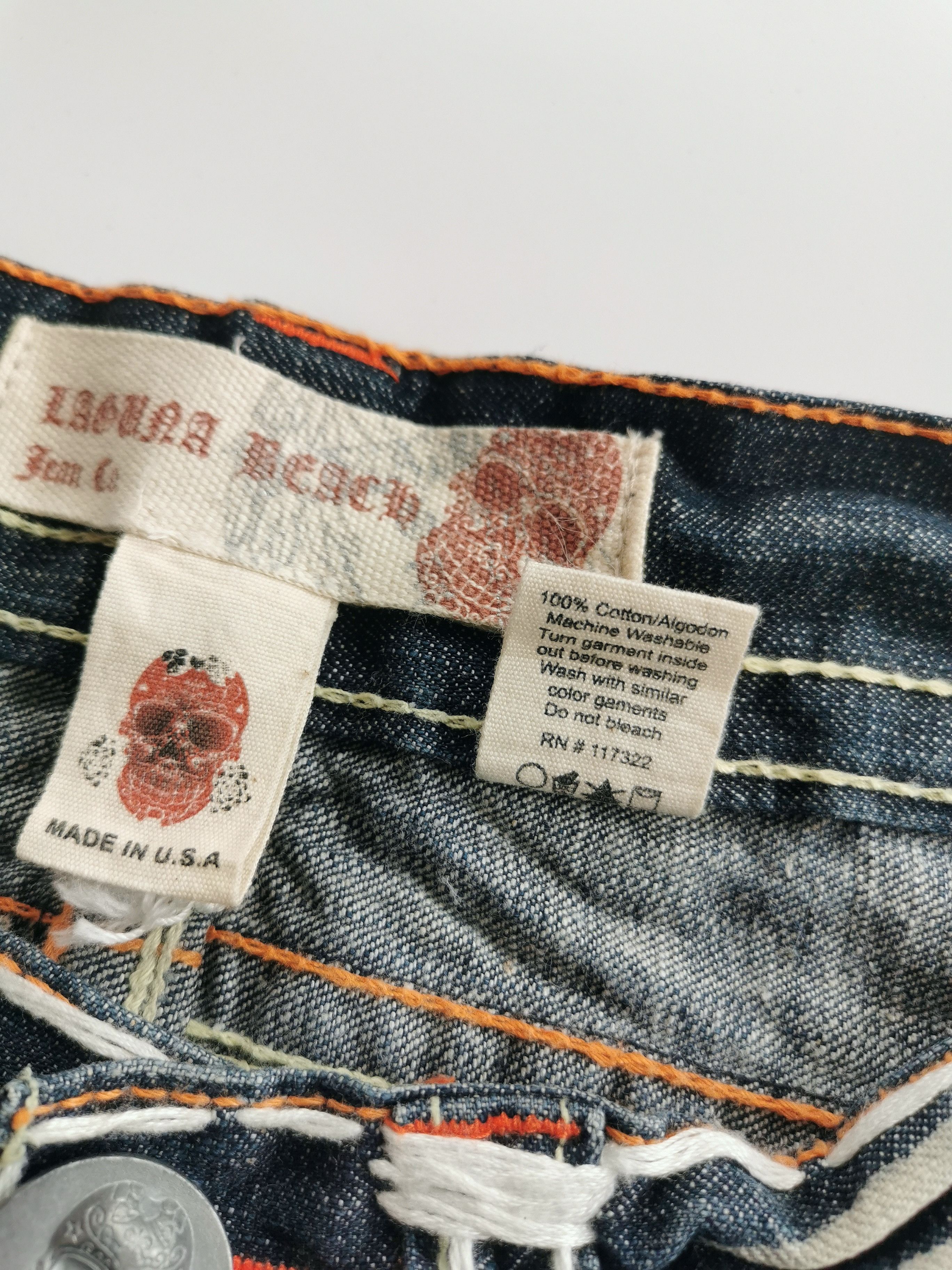 Japanese Brand Flare Denim Cross Embrodery Laguna Beach Size US 33 - 14 Thumbnail