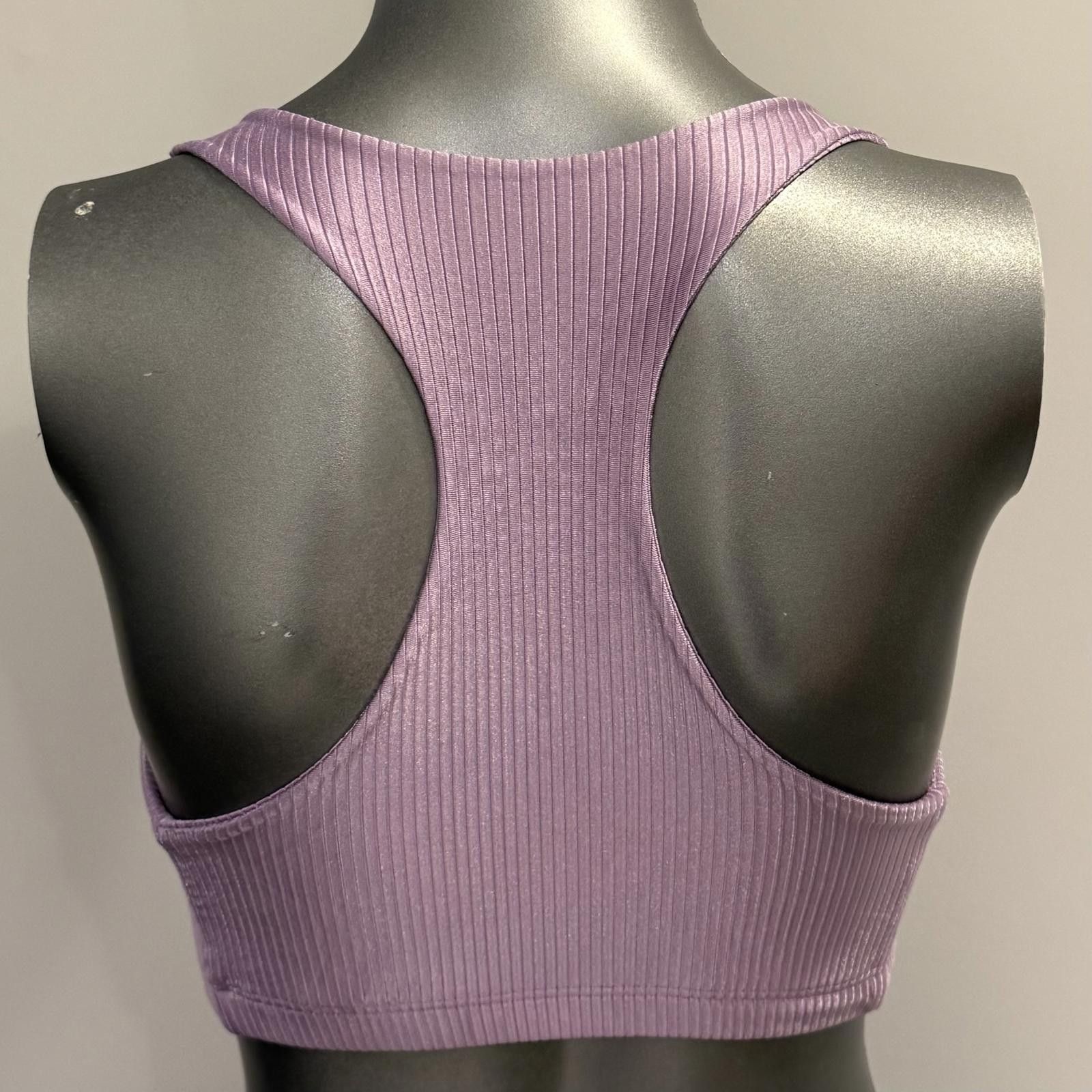 Other Booty By Brabants Lilac Ribbed Sports Bra / Athletic Top OS Size ONE SIZE - 2 Thumbnail