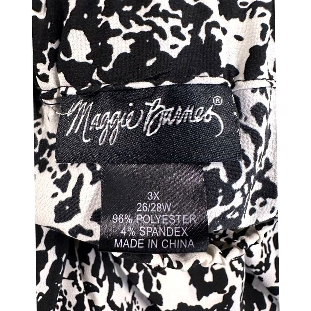 Vintage Maggie Barnes Skirt Maxi Pencil Womens 3X Plus Black White Leopard Pleated NEW Size 40" / US 18 - 3 Thumbnail
