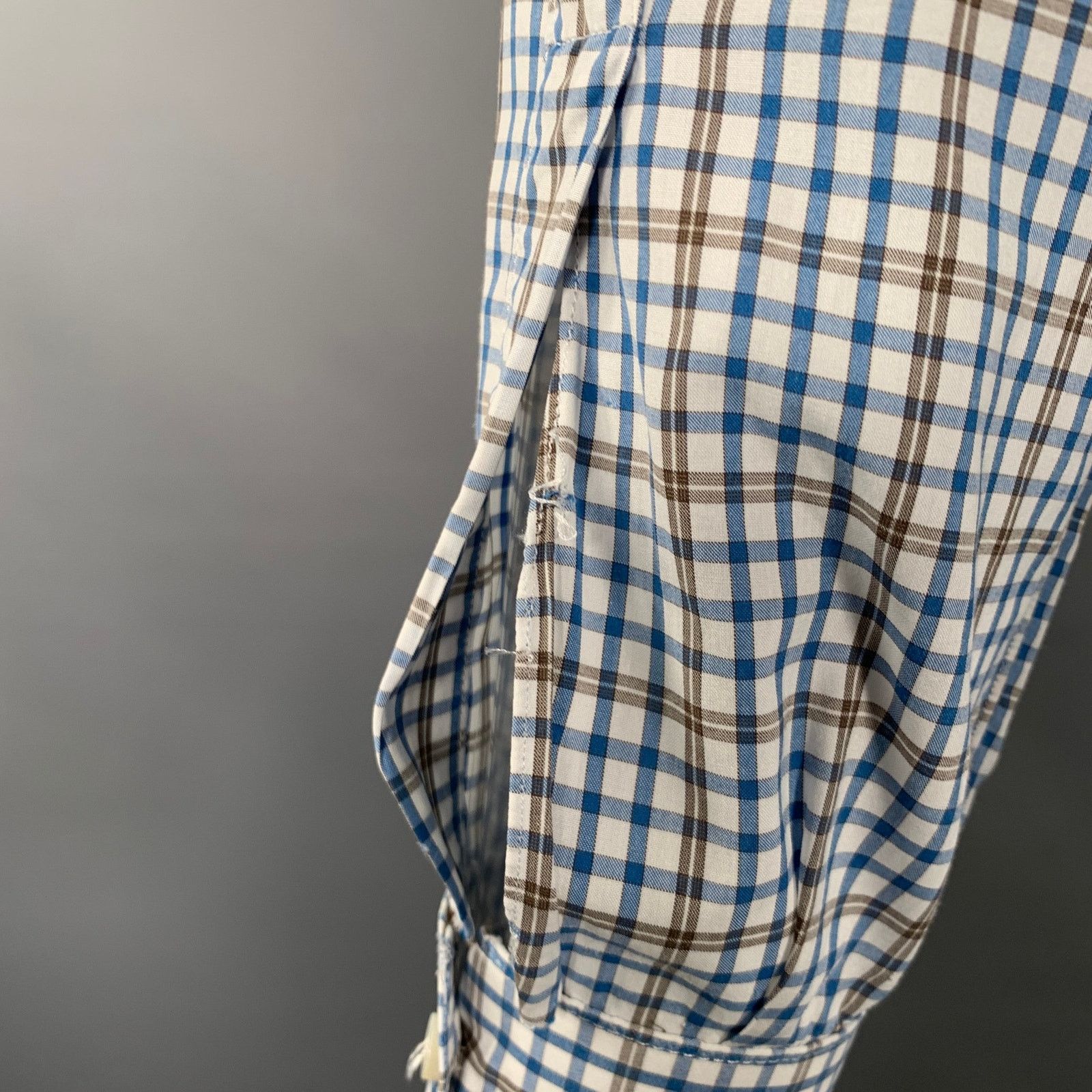 Isaia Multi Color Plaid Cotton Spread Collar Long Sleeve Shirt Size US M / EU 48-50 / 2 - 6 Thumbnail