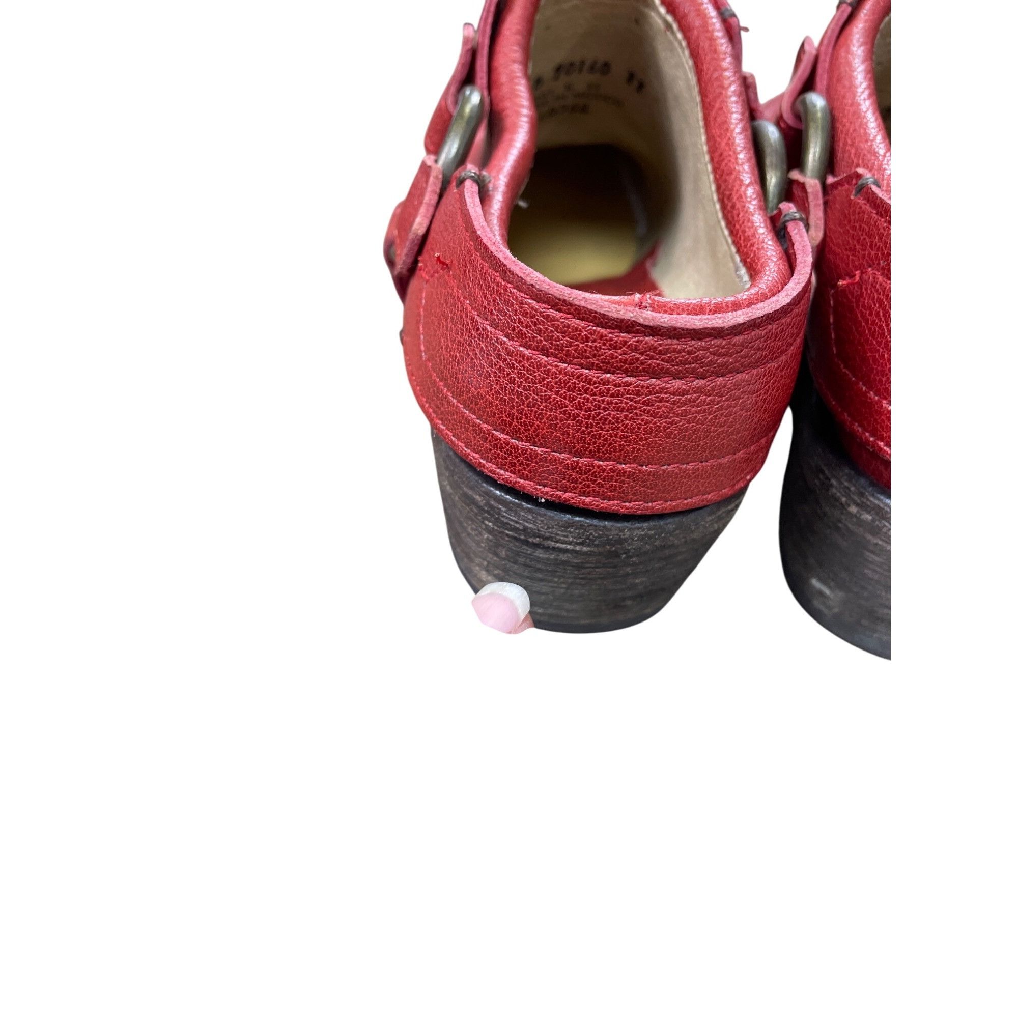 Frye Frye Vintage womans Leather Red Harness Mules Booties shoes Size US 7 / IT 37 - 16 Thumbnail