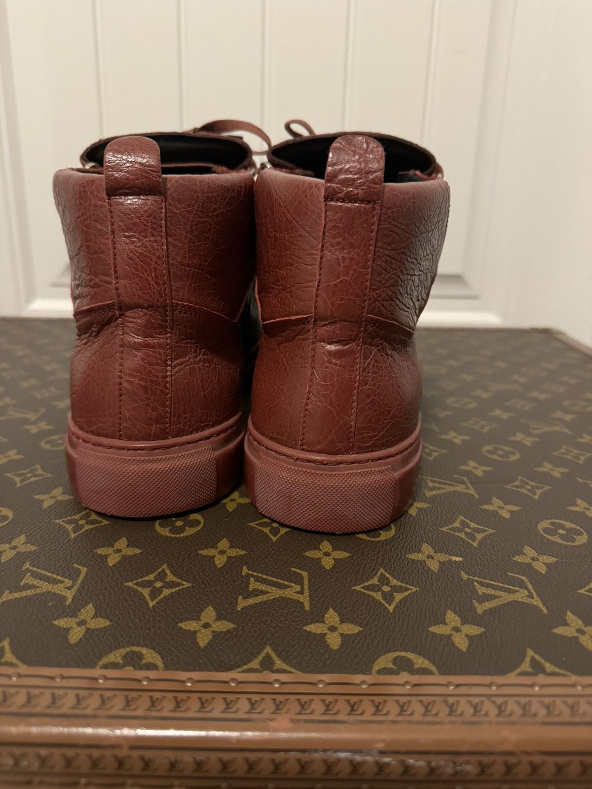 Balenciaga Balenciaga Arena Hi-Top In Red Lambskin Size US 12 / EU 45 - 4 Thumbnail