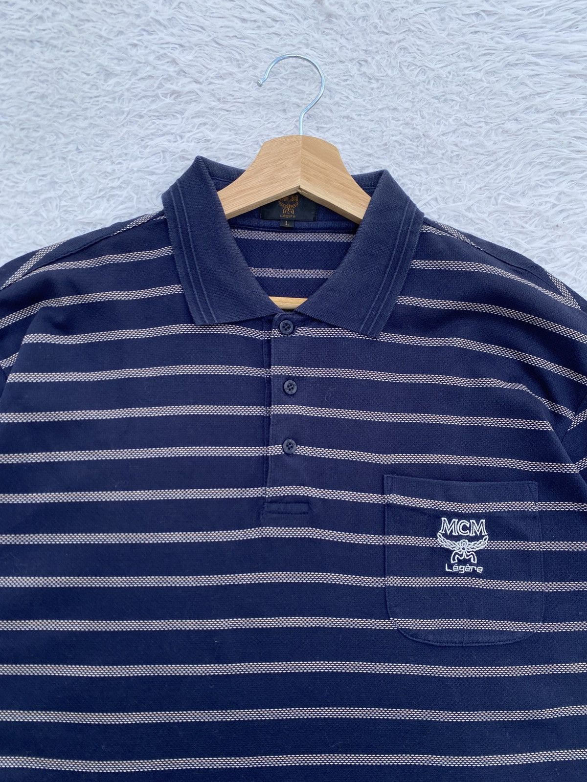 MCM Rare Vintage MCM Legere Stripes Polo Shirt Size US L / EU 52-54 / 3 - 1 Thumbnail