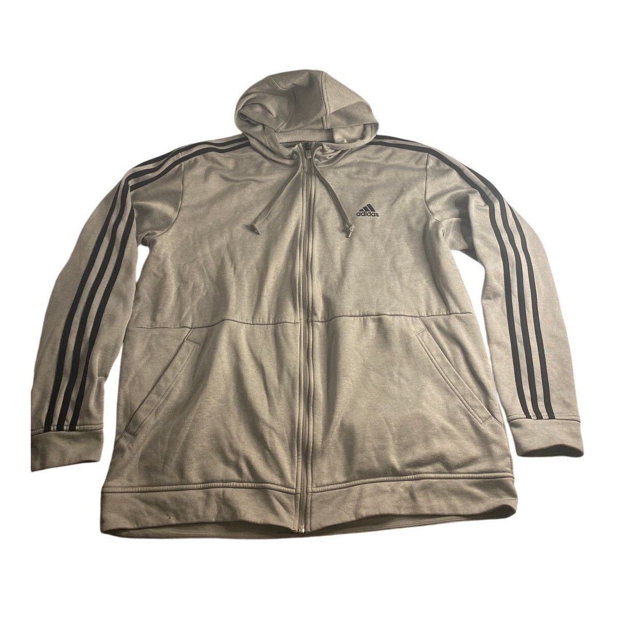 Adidas Adidas Originals 3-Stripes Full Zip Hoodie Gray XL Size US XL / EU 56 / 4 - 3 Thumbnail