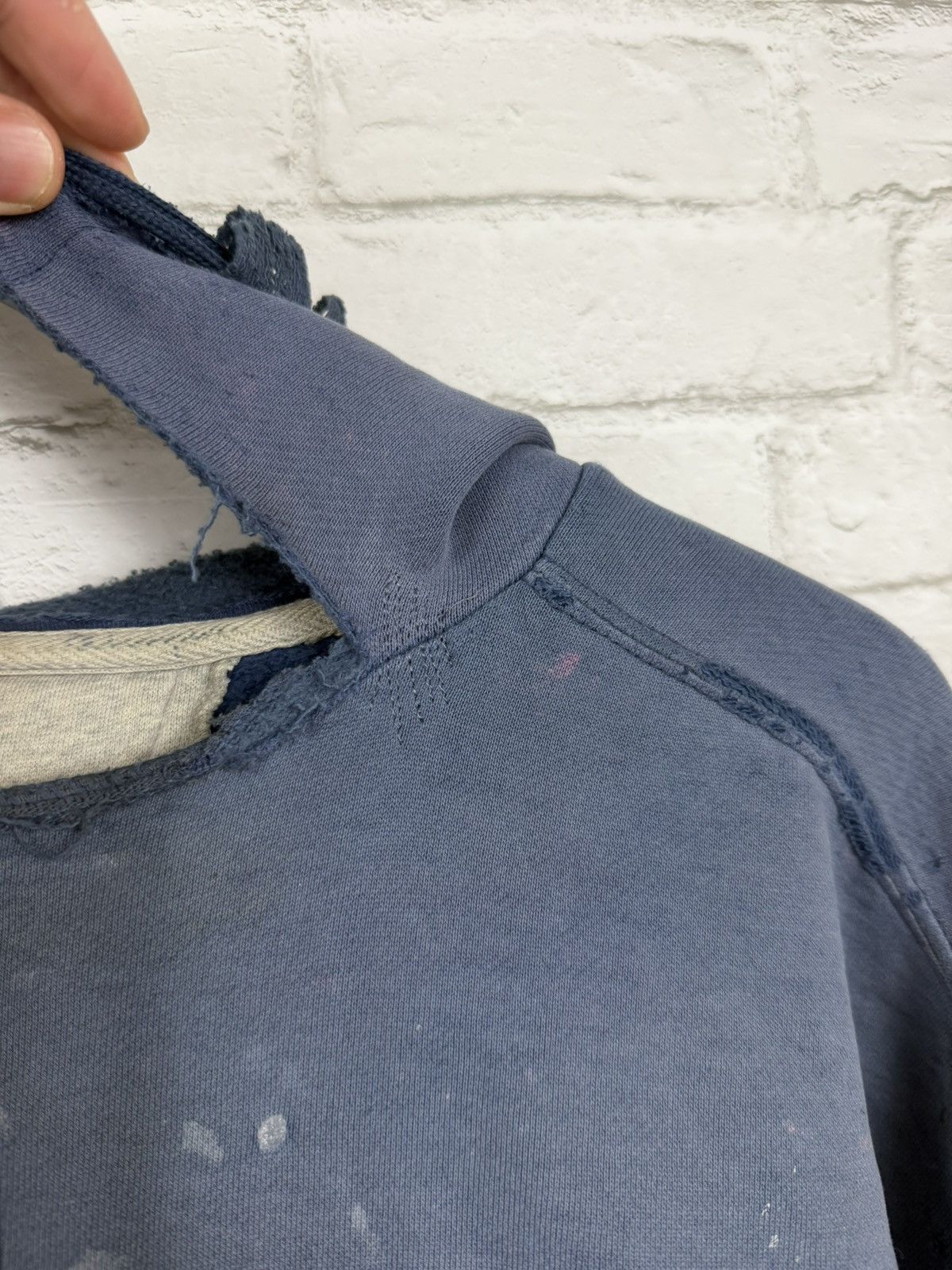 Champion (XL) APOCALYPTIC THRASHED OUT Faded Blue Champion Hoodie Size US XL / EU 56 / 4 - 11 Thumbnail