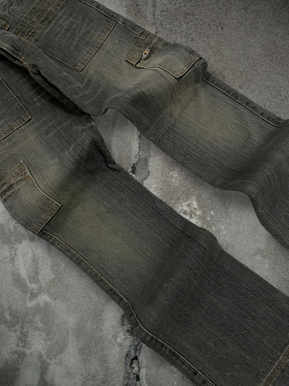 Japanese Brand Vintage 1990s Designer Japan Edge On All Green Mudwash Denim Size US 29 - 6 Thumbnail