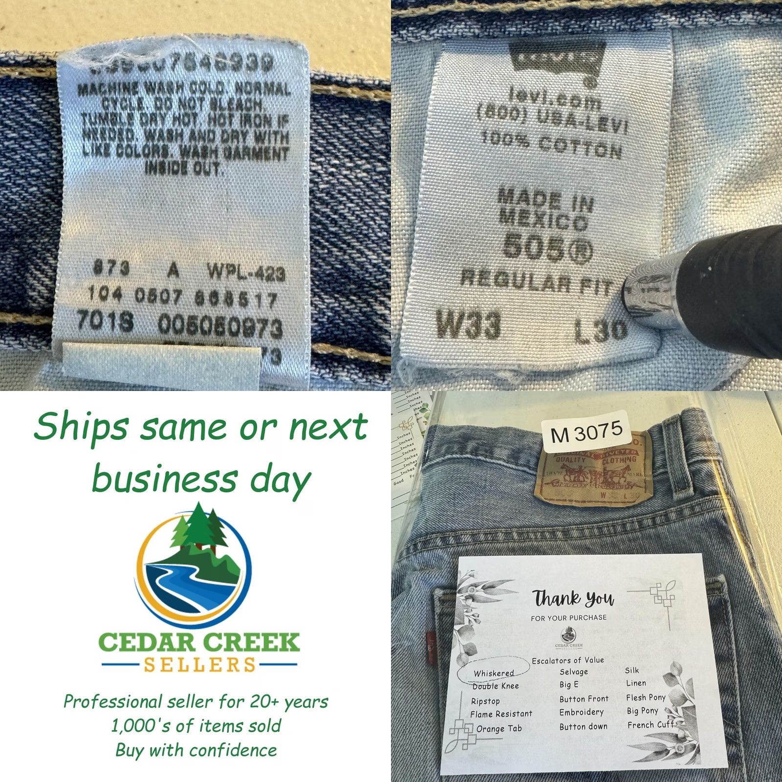 Levi's VINTAGE Levi's 505 Jeans Mens 33x30 Blue Regular Fit Straight Denim Light Wash Size US 33 - 8 Thumbnail