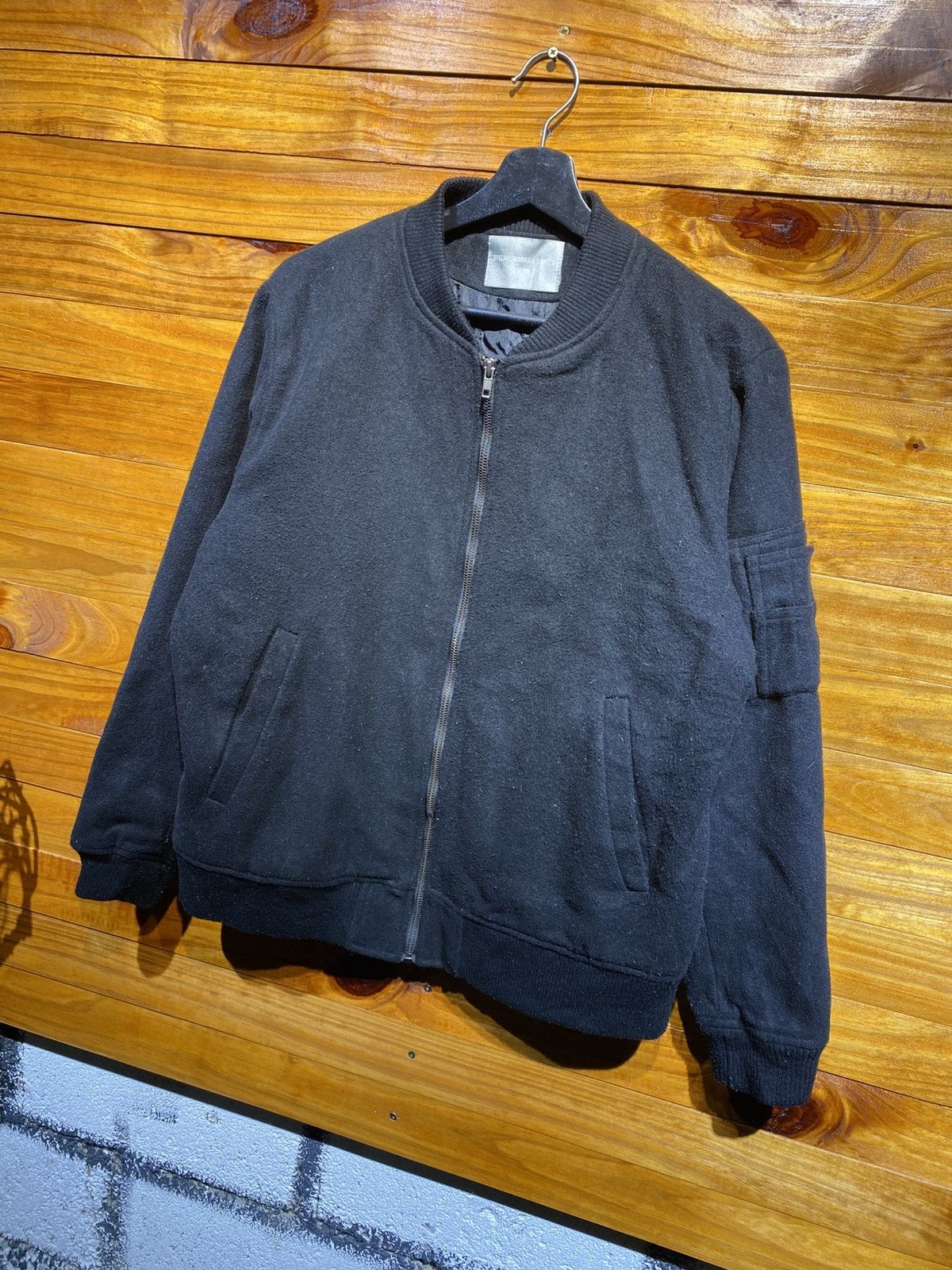 Ciaopanic Vintage Special Works & Styles Black Wool Bomber Jacket Size US L / EU 52-54 / 3 - 4 Thumbnail