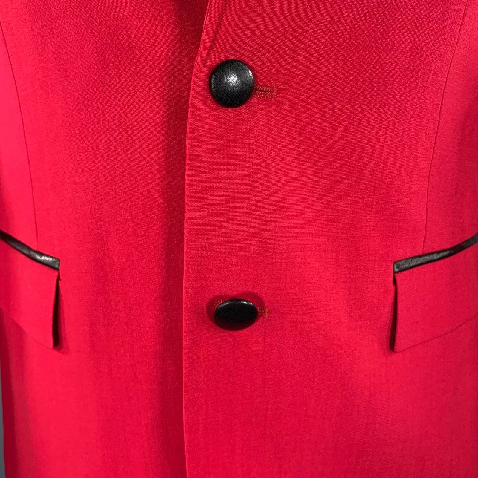 Roberto Cavalli ROBERTO CAVALLI Size 38 Red Raspberry Wool Blend Sport Coat Size 38R - 2 Thumbnail