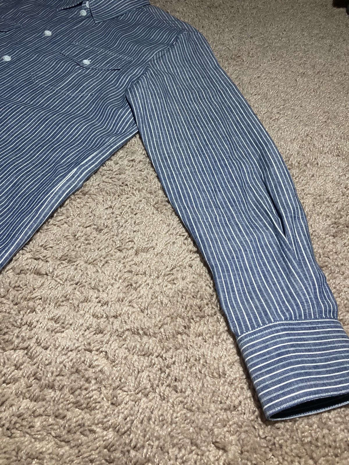 Celine SS20 Celine Hickory Stripe Button Shirt Western Pocket 2020 Size US M / EU 48-50 / 2 - 4 Thumbnail