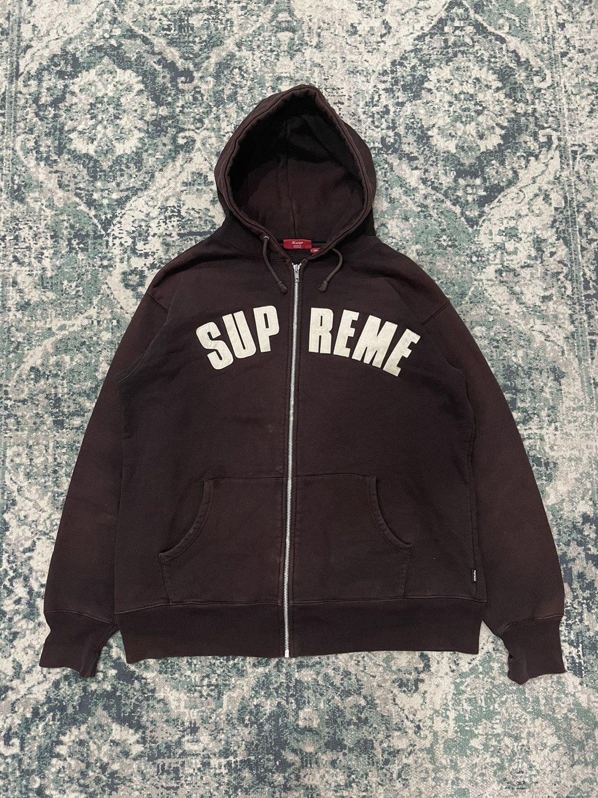 Supreme Vintage Supreme Arc Logo Zipper Baggy Hoodie Size US XL / EU 56 / 4 - 2 Thumbnail
