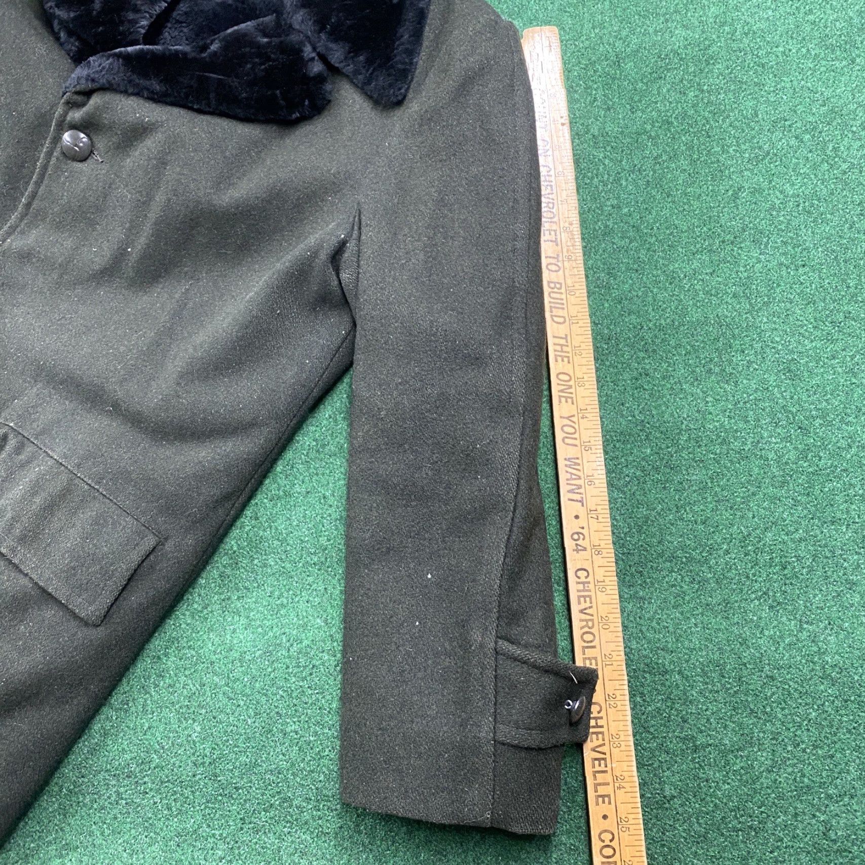 Olive VINTAGE Gordon & Ferguson Parka Overcoat Wool Coat Mens 42 Olive Green 50S 60S Long Size US XS / EU 42 / 0 - 8 Thumbnail