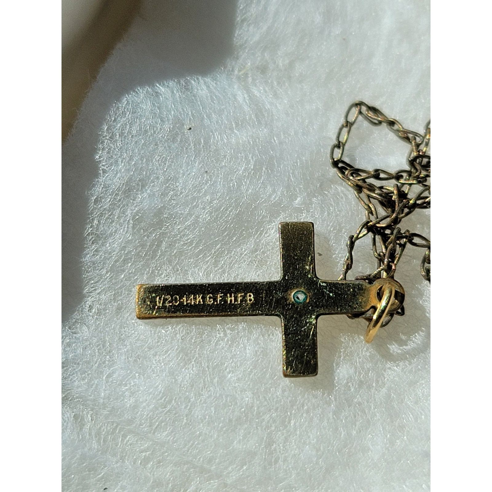 Other HFB 1/20 14k G.F. Gold Filled Cross 18" Link Chain Necklace Size ONE SIZE - 3 Thumbnail