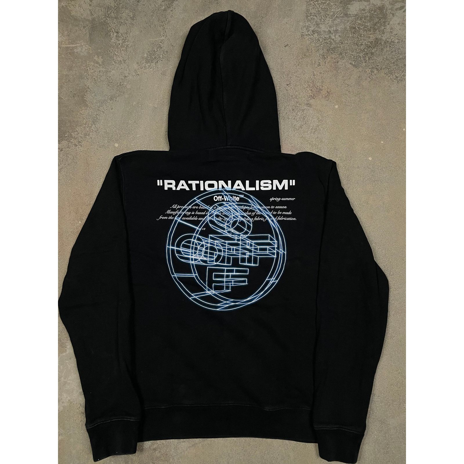 Off-White Off-White Hoodie Black Blue Rationalism XL Used Size US XL / EU 56 / 4 - 2 Thumbnail