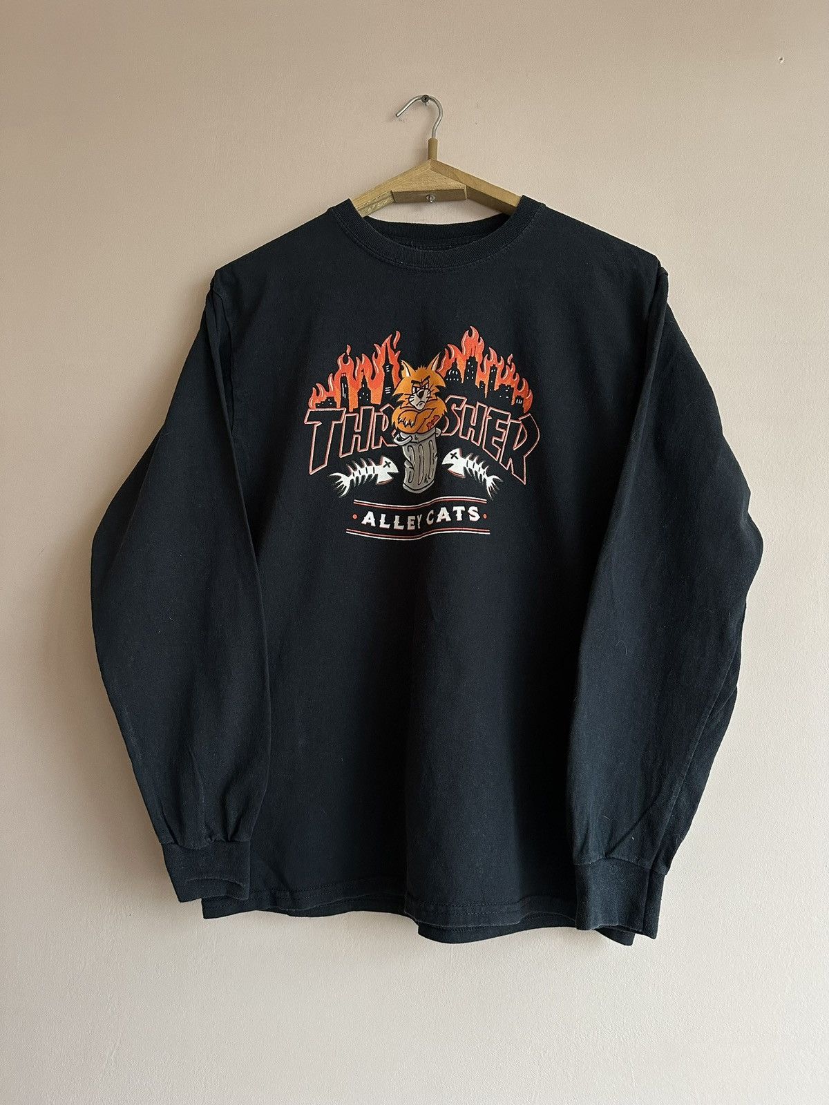 Thrasher Thrasher Skateboarding Alley Cats Black Long Sleeve Graphic Size US M / EU 48-50 / 2 - 2 Thumbnail