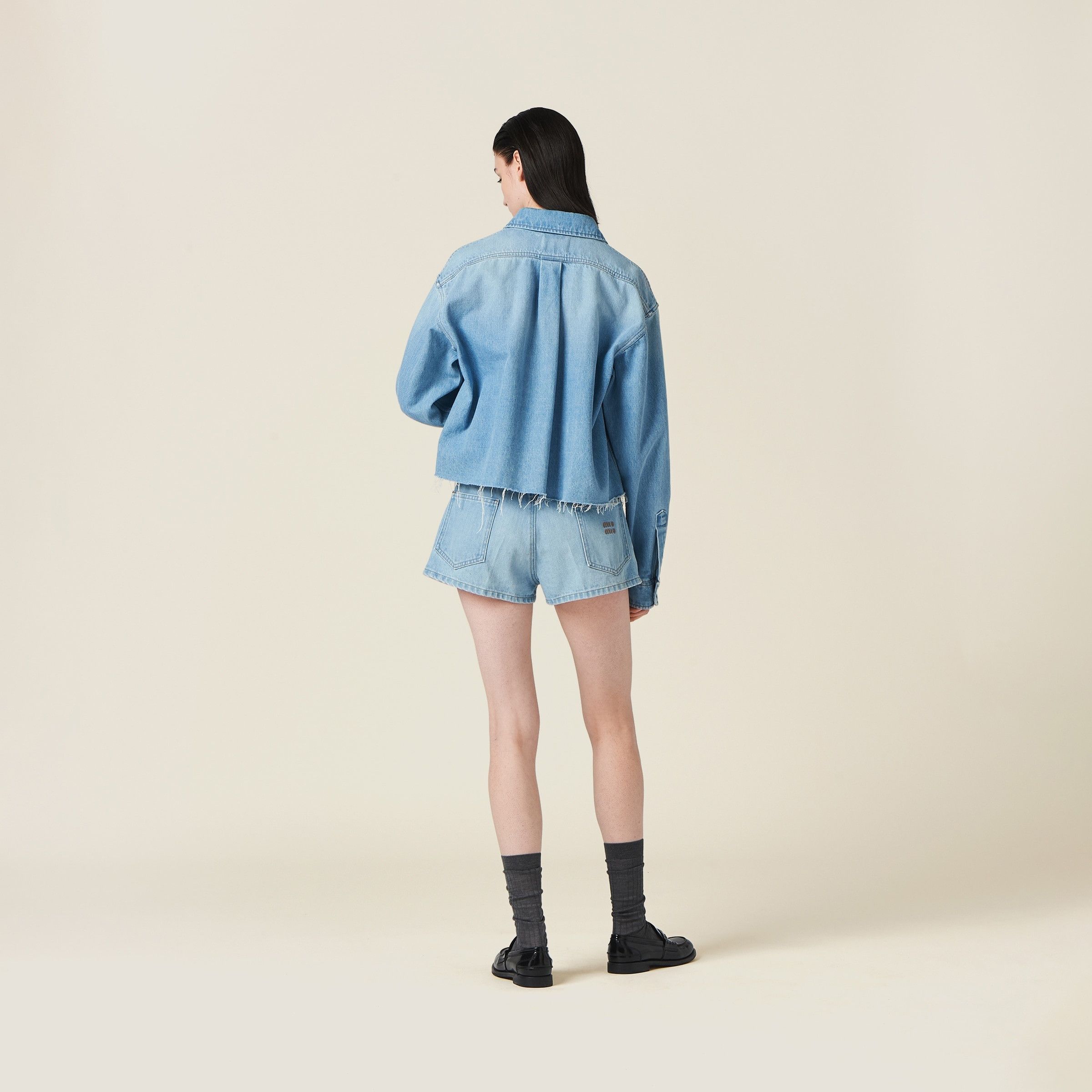 Miu Miu o1B3y1r0426 Denim Shorts in Sapphire Blue Size 27" / US 4 / IT 40 - 3 Thumbnail