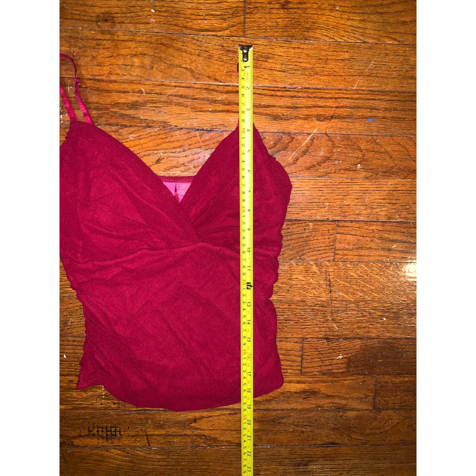 Other Thalia Sodi Burgundy Ruched Surplice Cami Top Mesh NWT M Size M / US 6-8 / IT 42-44 - 4 Thumbnail