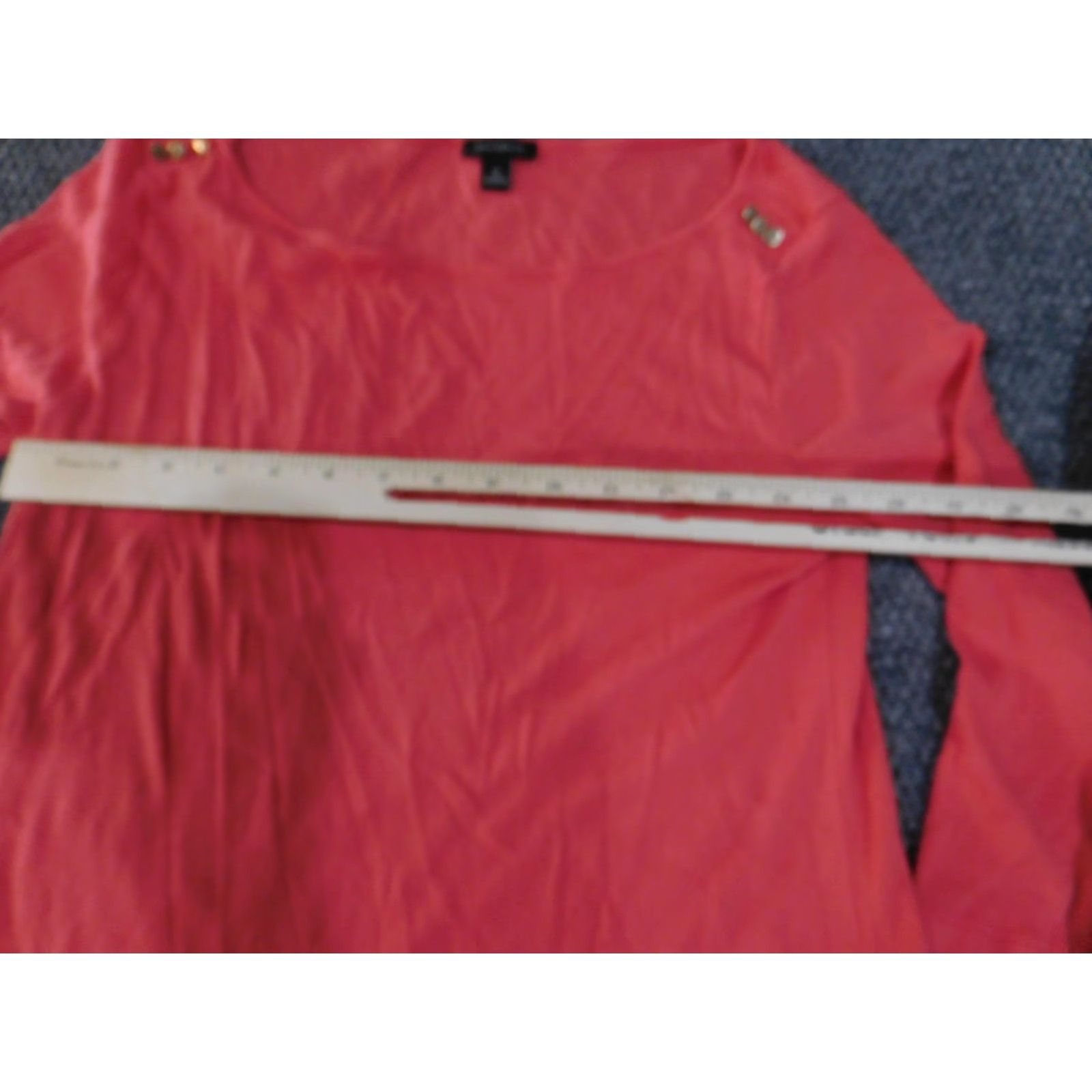 Ann Taylor Ann Taylor Shirt Womens M Coral 3/4 Sleeve Boatneck Shoulder Buttons Tunic Size M / US 6-8 / IT 42-44 - 6 Thumbnail