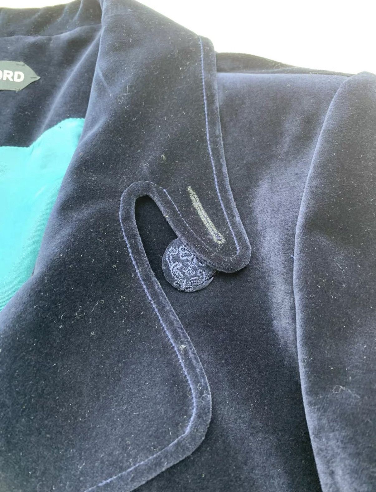 Tom Ford TOM FORD Dark Blue Velvet Jacket with Sky Blue Satin Lining Size US M / EU 48-50 / 2 - 7 Thumbnail