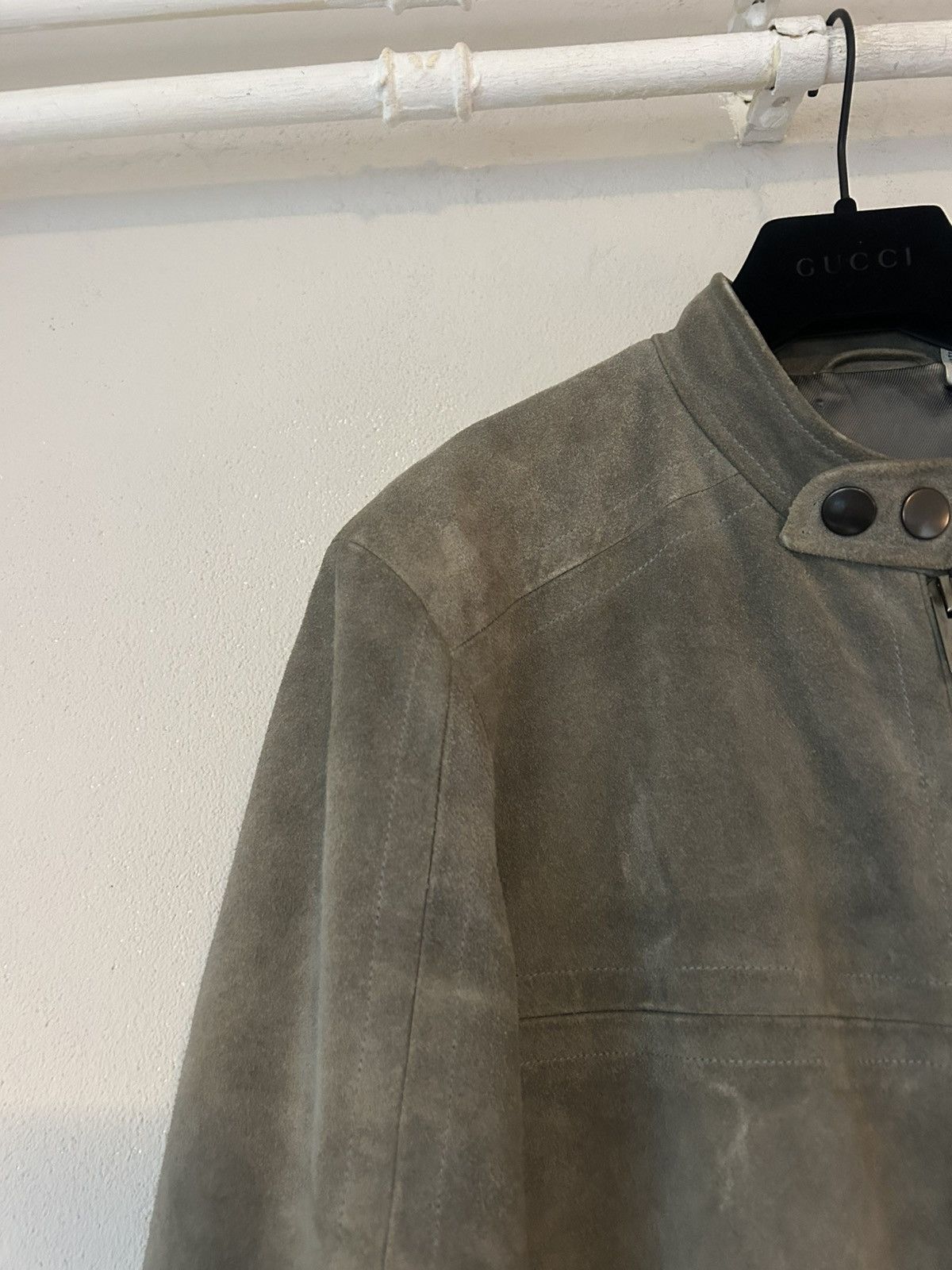 Gucci Gucci Tom Ford Era Suede Biker Jacket in Gray Size US L / EU 52-54 / 3 - 6 Thumbnail