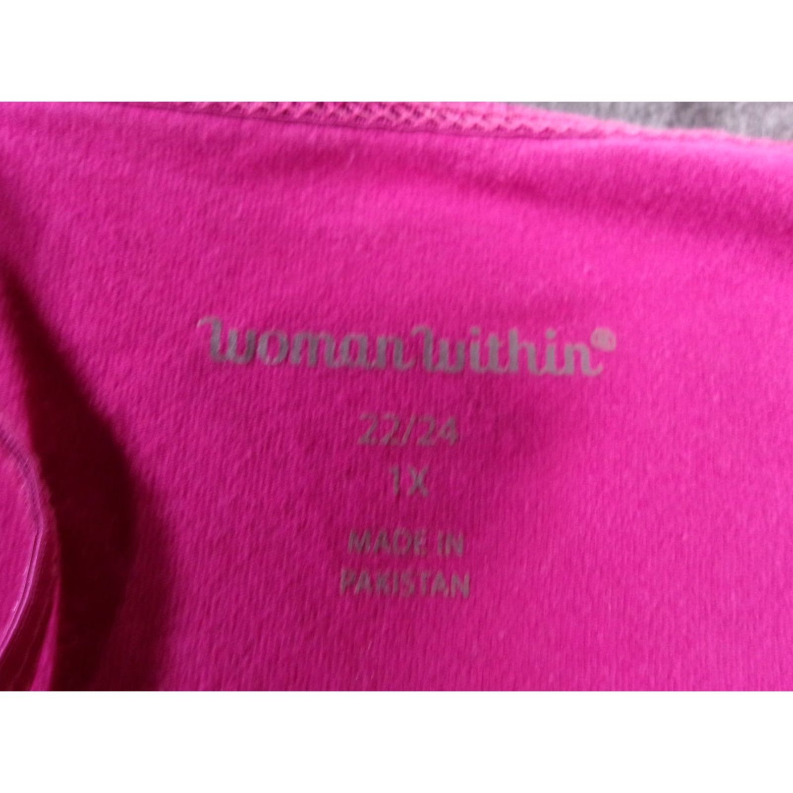 Vintage Woman Within Tank Top Womens 1X Fuchsia Spandex Cotton Camisole Scoop Neck Size XL / US 12-14 / IT 48-50 - 6 Thumbnail