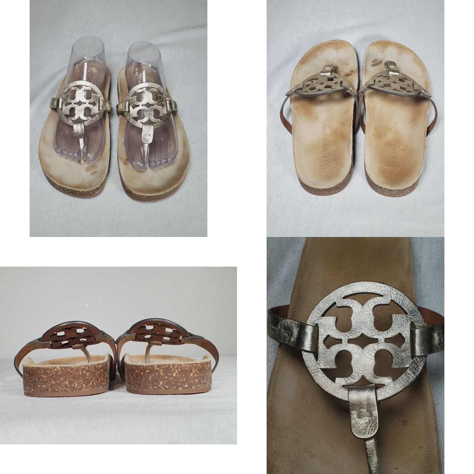 Tory Burch Tory Burch Thong Womens Spark Gold Miller Cloud Sandals Natural Metallic Cork Women Size US 10 / IT 40 - 8 Thumbnail