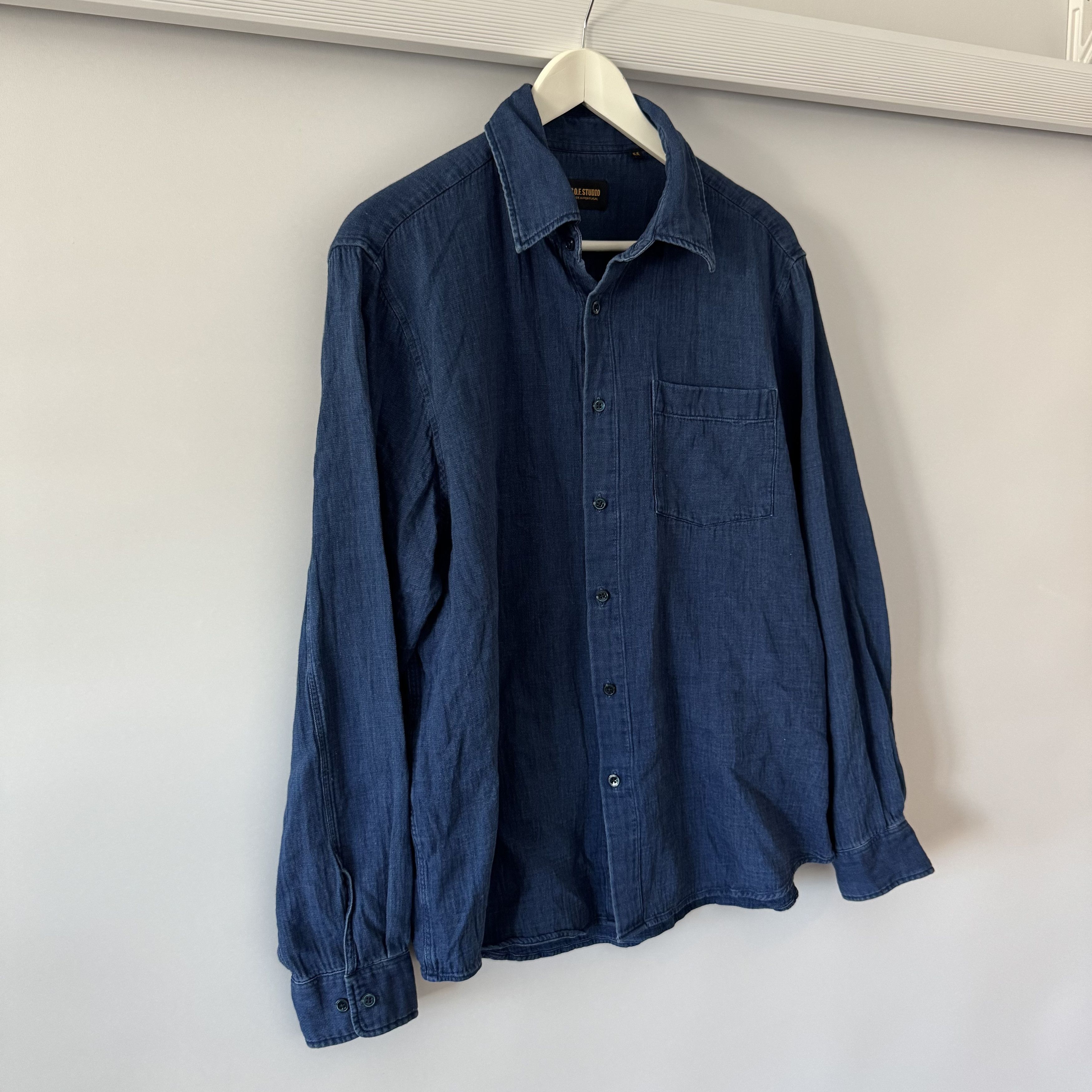 C.O.F. Studio Men's C.O.F Studio Denim Cotton Blue Shirt Size M Size US M / EU 48-50 / 2 - 2 Thumbnail
