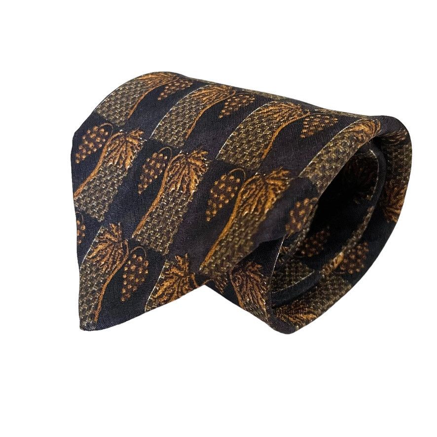 Ermenegildo Zegna Ermenegildo Zegna Exclusive Design Grape Leaf Silk Print Tie Size ONE SIZE - 1 Thumbnail