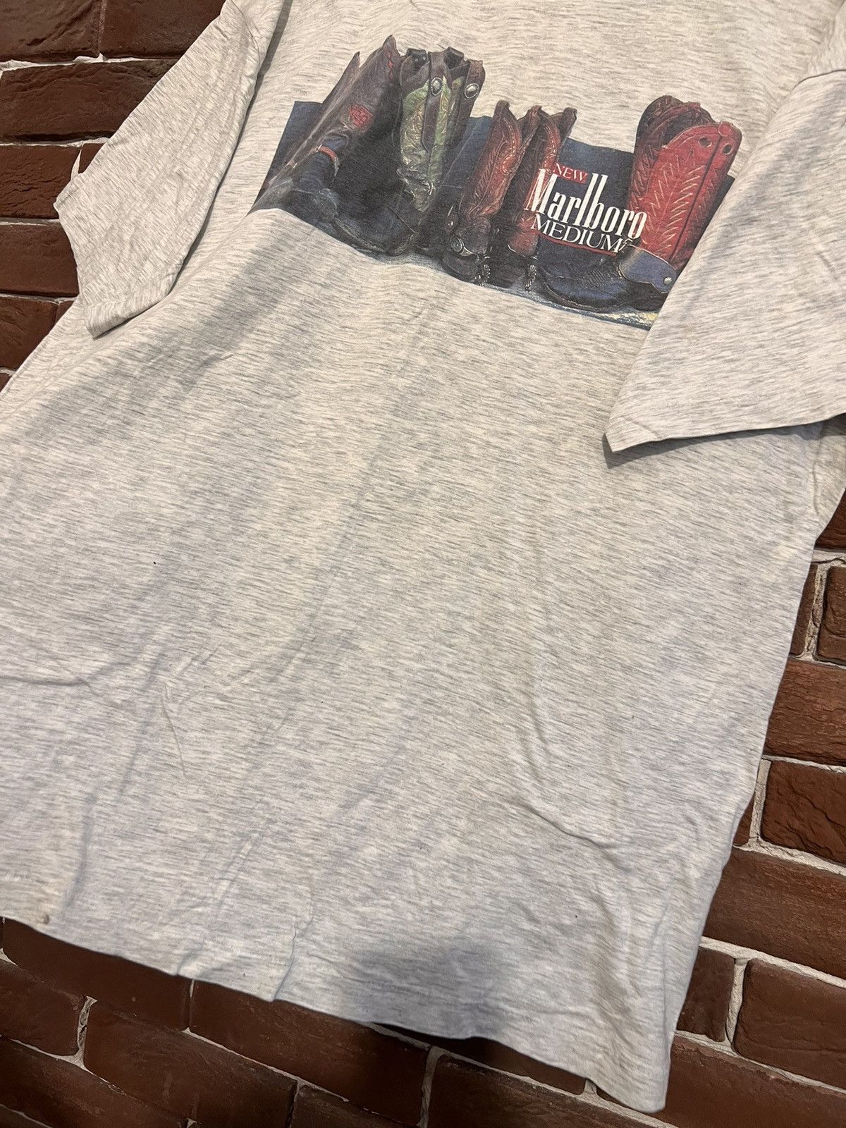 Marlboro Vintage 90s Marlboro Western Shoe Vintage Tee Wild West Rare Size US XL / EU 56 / 4 - 6 Thumbnail