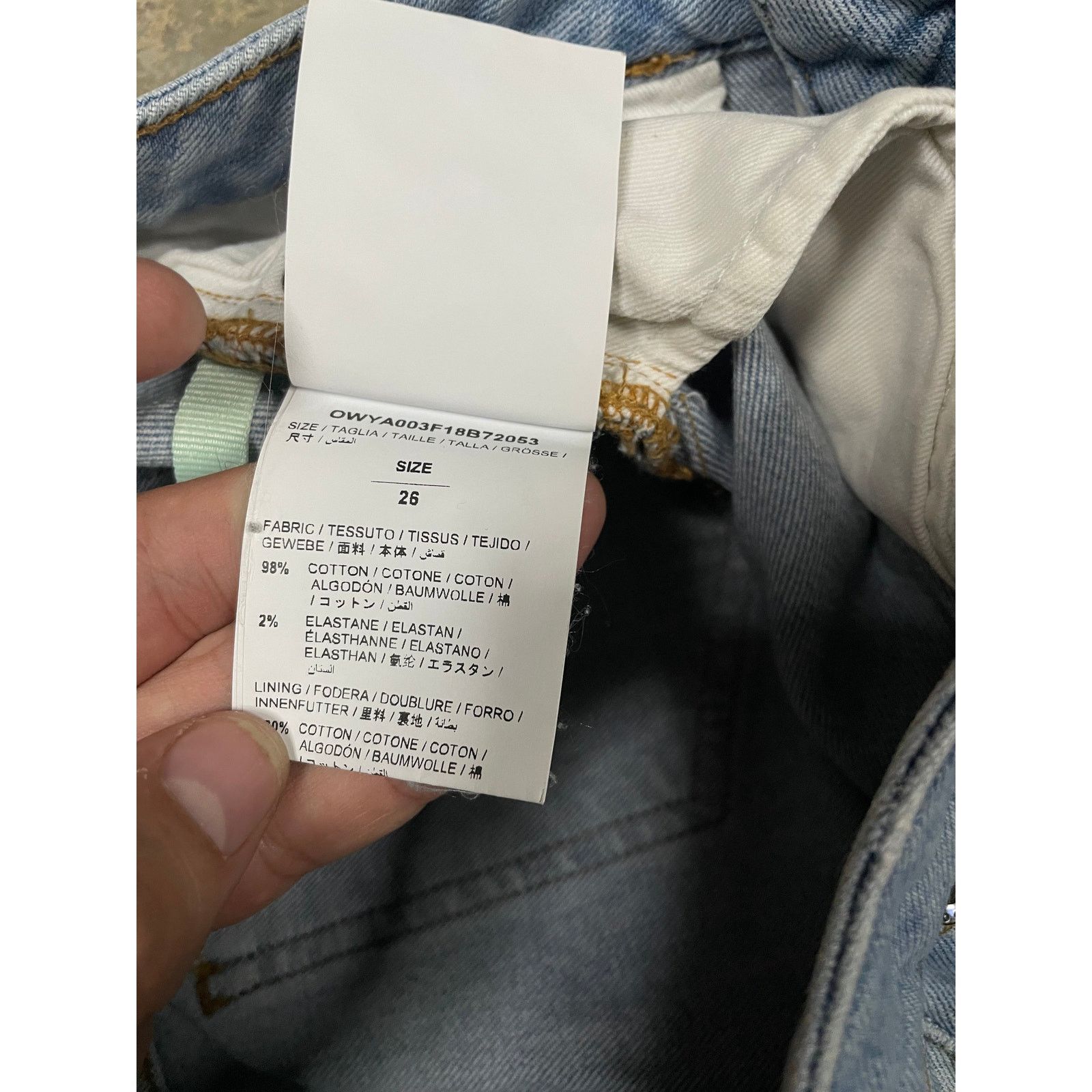 Off-White Off-White Jeans Light Wash Baby Blue 26 Used Size US 26 / EU 42 - 4 Thumbnail