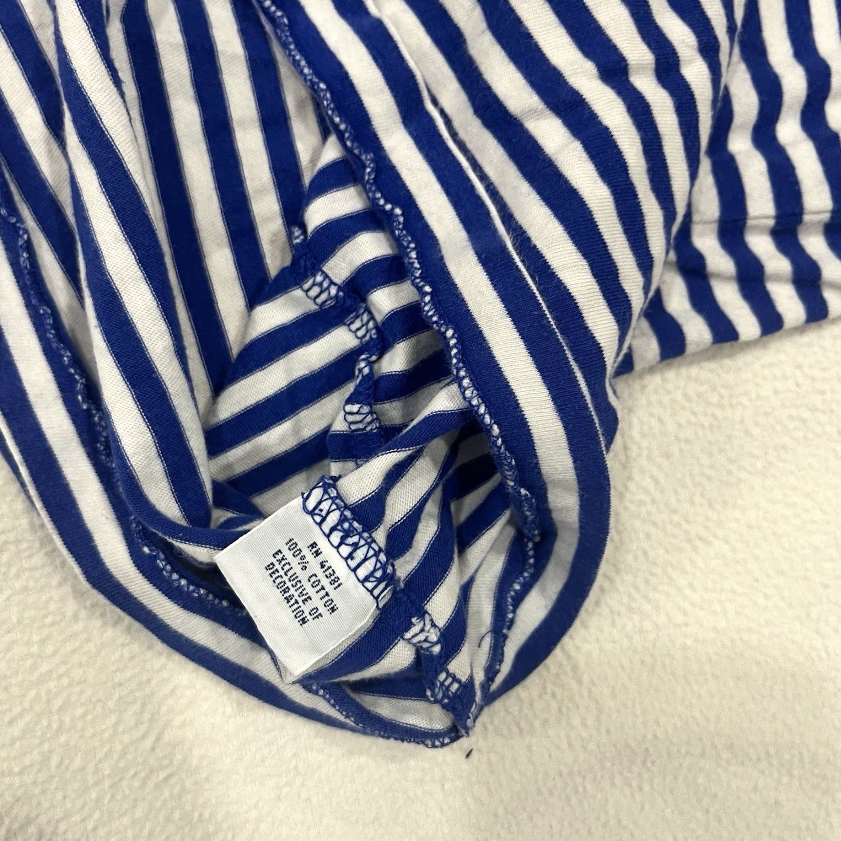 Ralph Lauren Ralph Lauren Polo T-Shirt Blue White Striped Cotton Short Sleeve Crew Neck 2XL Mens Classic Logo Size US XXL / EU 58 / 5 - 4 Thumbnail