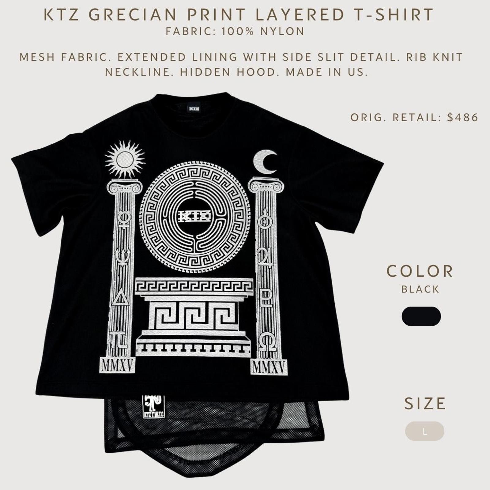 KTZ RARE KTZ Grecian Column Layered Mesh Tee Black L Archive Size US L / EU 52-54 / 3 - 2 Thumbnail