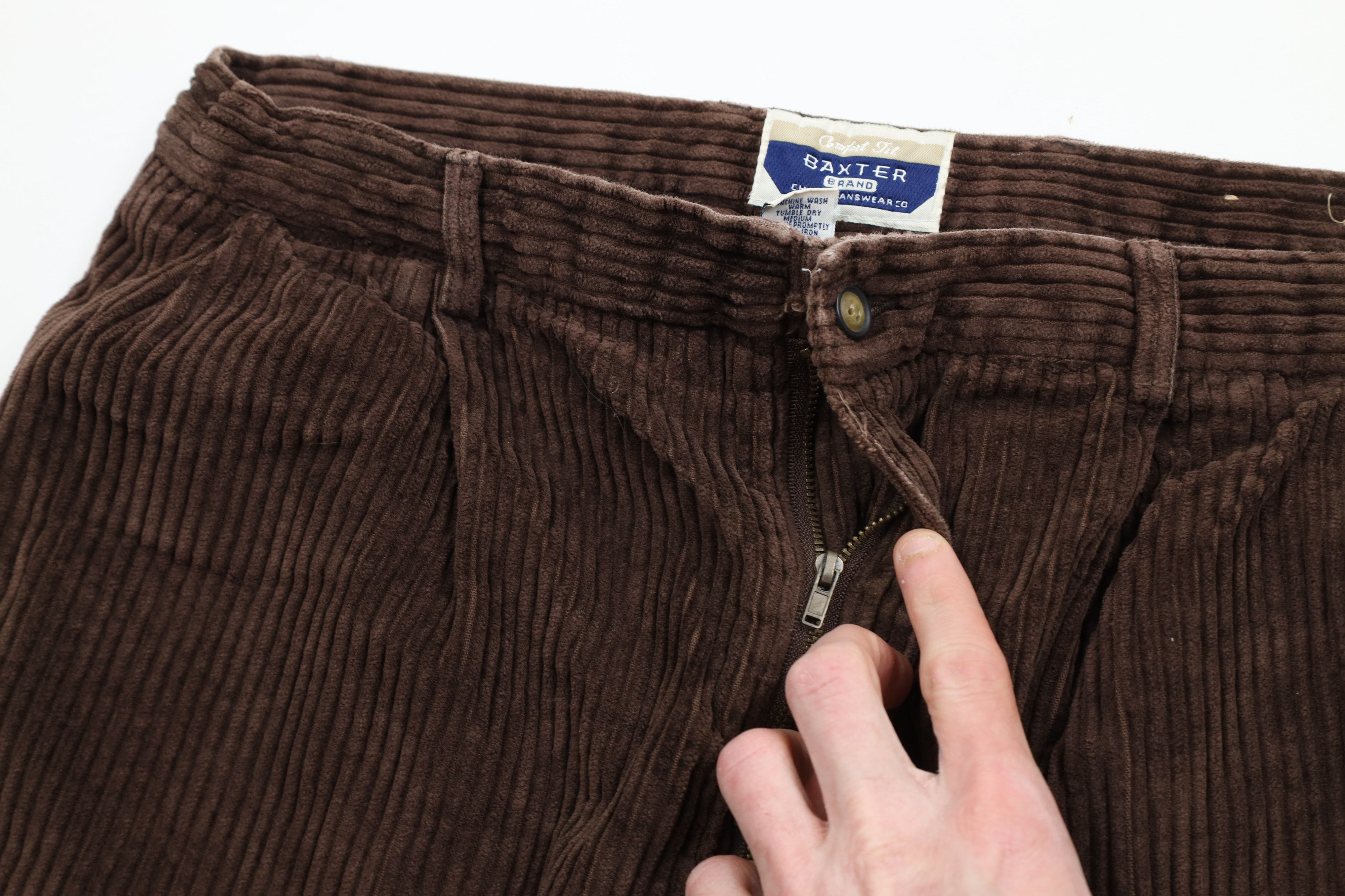 Vintage Vintage 90s Streetwear Wide Leg Corduroy Chino Pants Brown Size US 34 / EU 50 - 5 Thumbnail