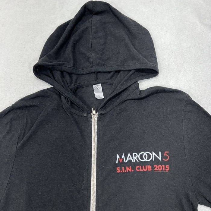 Other Maroon 5 S.I.N. Club 2015 Full Zip Lightweight Black Hoodie