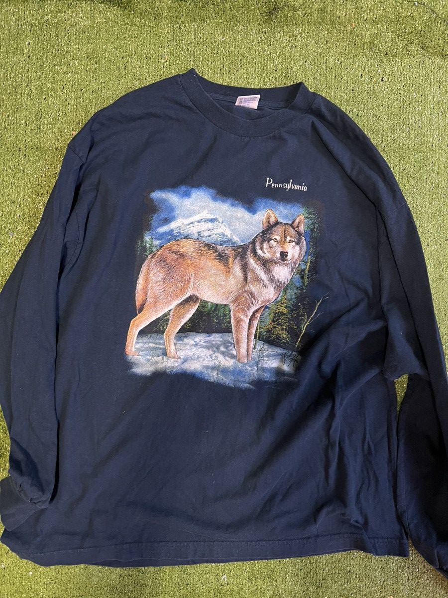 Vintage Navy wolf tee AAA tag Size US XXL / EU 58 / 5 - 5 Thumbnail
