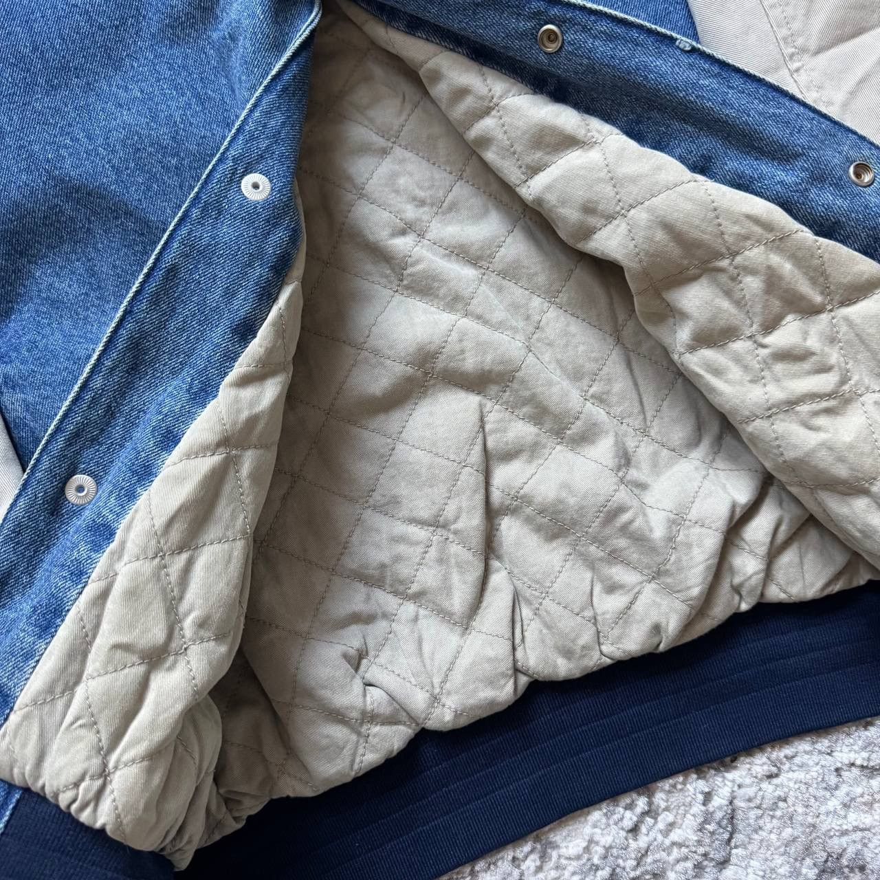 Vintage 90s Warner Bros Looney Tunes Denim Bomber Jacket