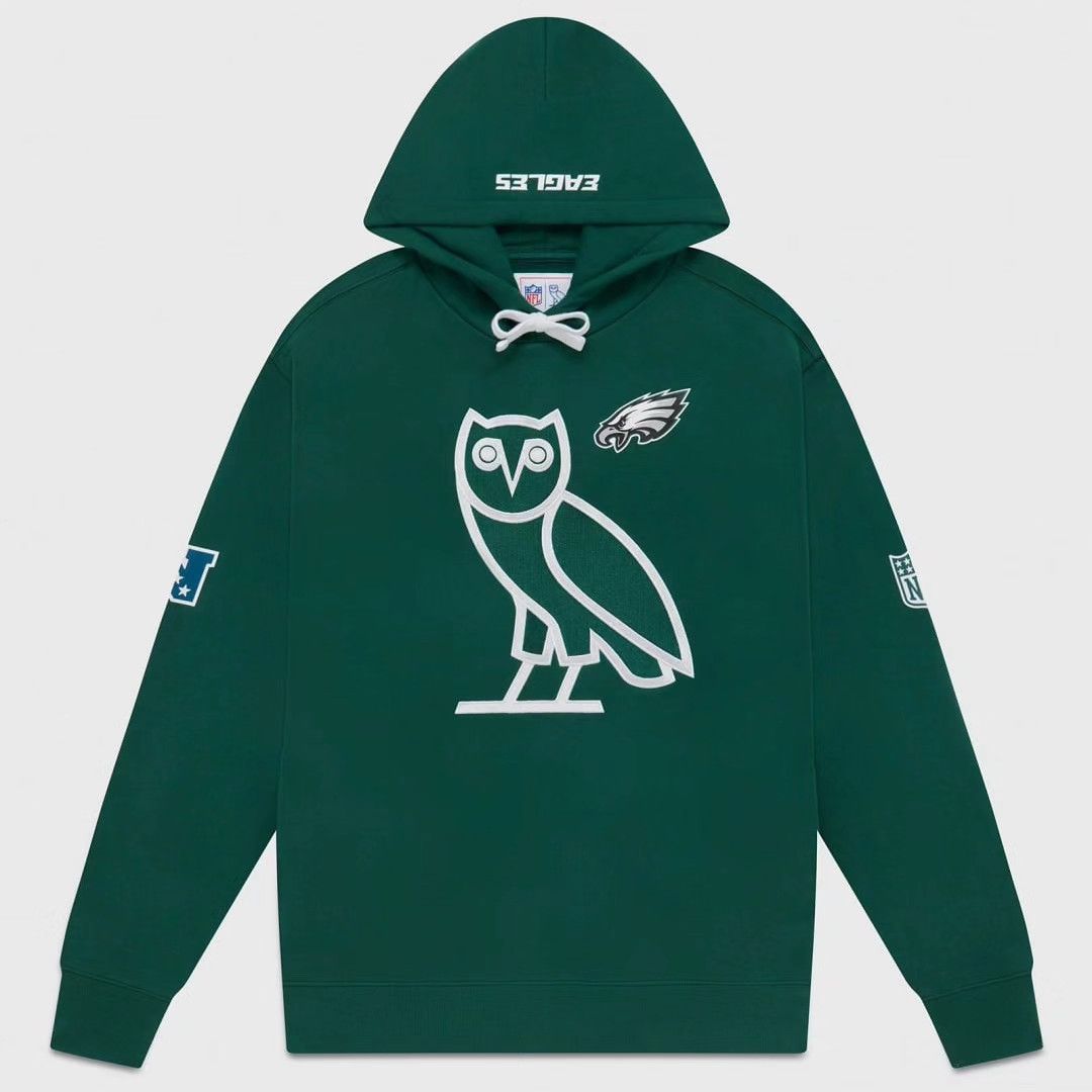 image of Drake Ovo Nfl Philadelphia Eagles L OG Owl Hoodie in Green, Men's (Size Large)