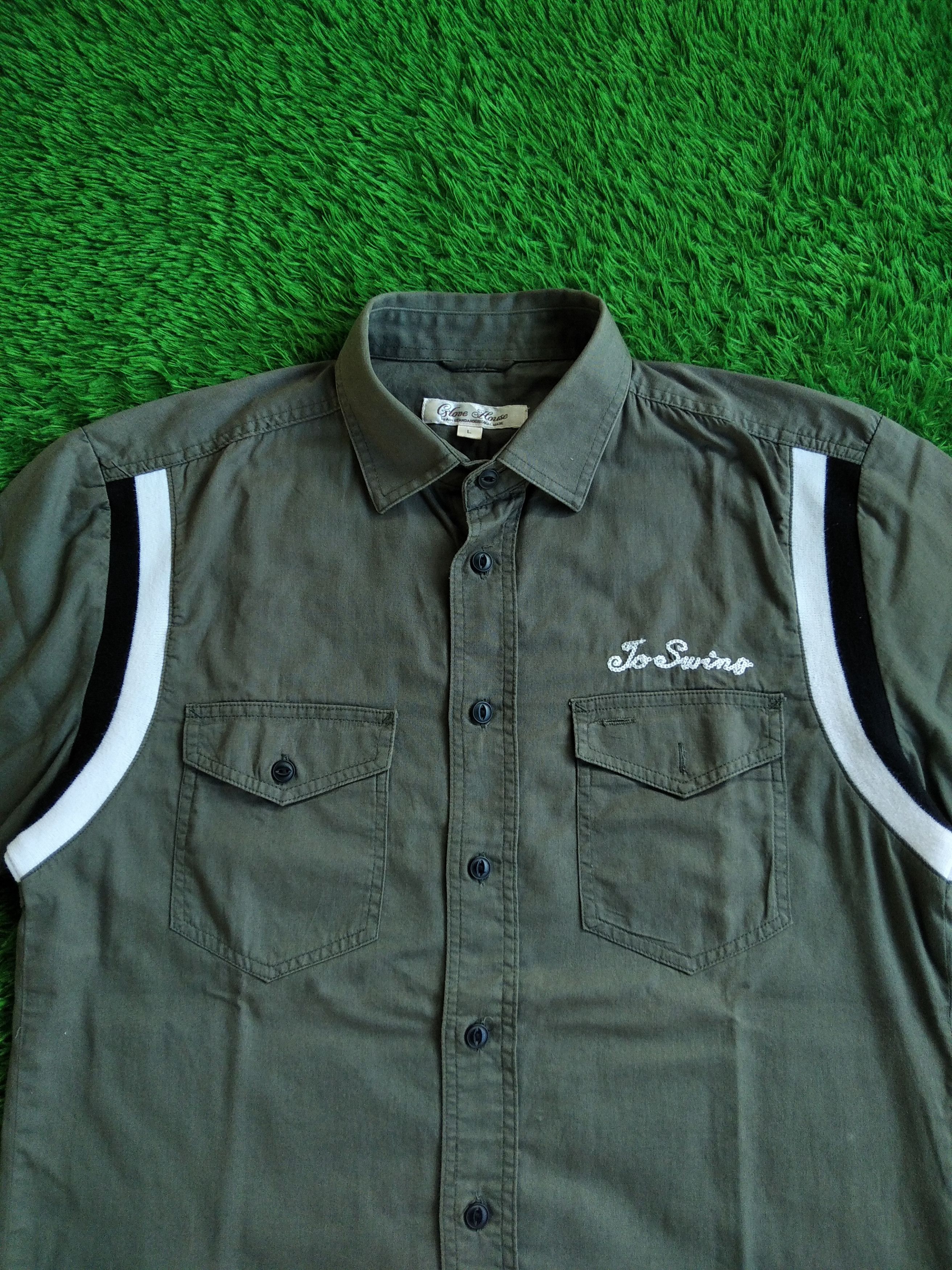 Japanese Brand × Vintage VTG 00s Glove House Work Shirt Short Sleeve Fly Button Size US L / EU 52-54 / 3 - 3 Thumbnail