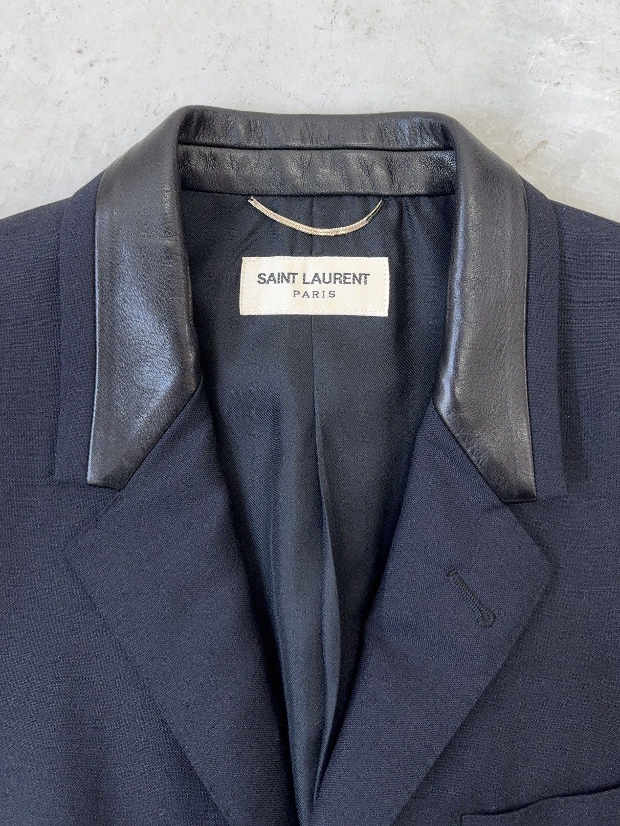 Saint Laurent Paris SS13 LEATHER COLLAR BLAZER Size US S / EU 44-46 / 1 - 2 Thumbnail