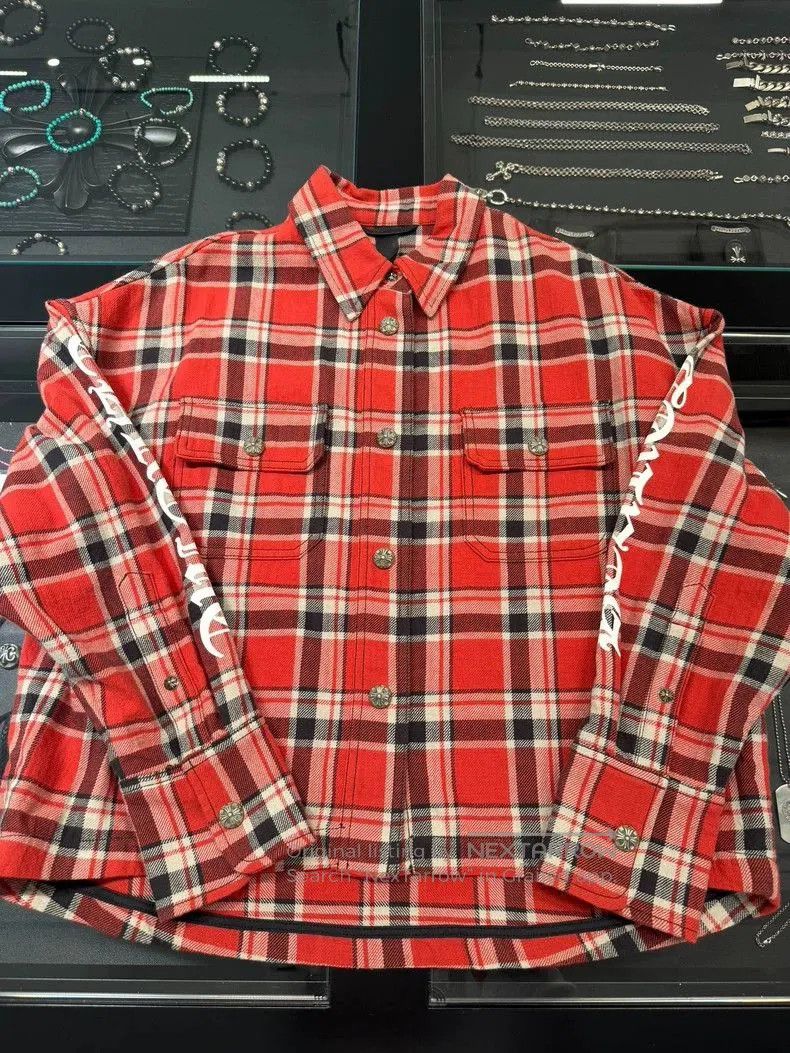 Chrome Hearts Chrome Hearts Red Plaid Shirt Jacket-yf. Size US M / EU 48-50 / 2 - 1 Thumbnail