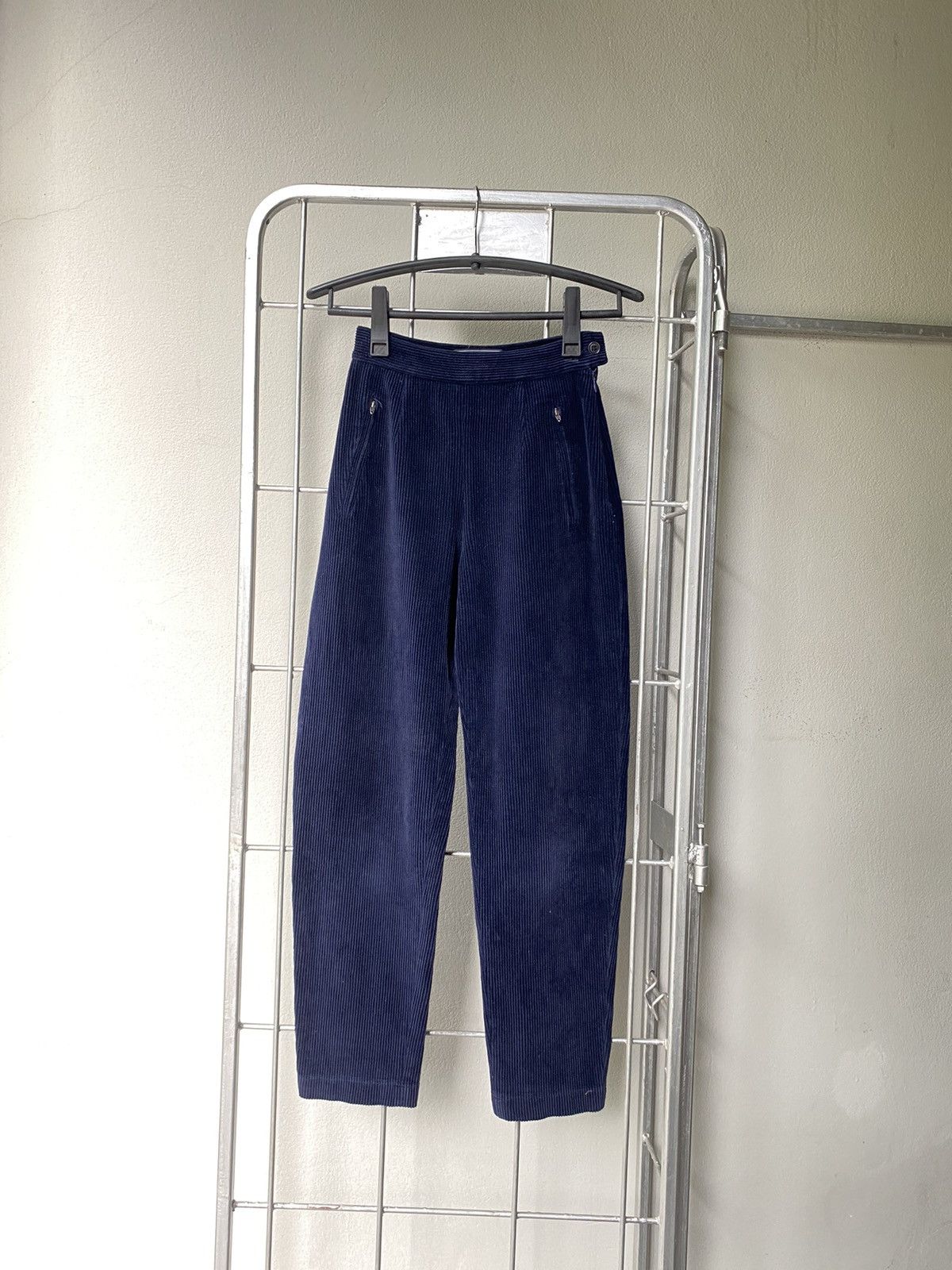 Max Mara MaxMara High-Waisted Corduroy Navy Pants Size 25" / US 0 / IT 36 - 19 Thumbnail