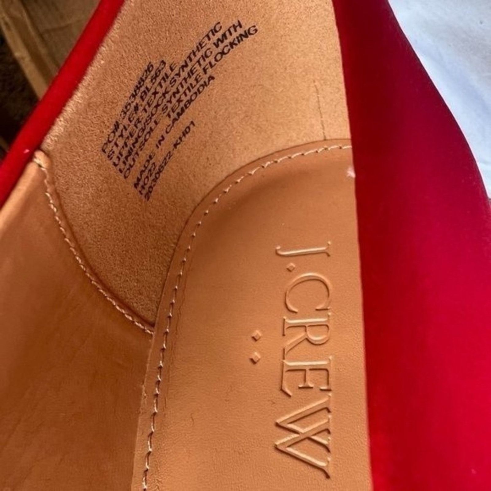 J.Crew J.CREW Pointy-toe Crystal Classic Red Flats w/ Box, US7 Size US 7 / IT 37 - 8 Thumbnail