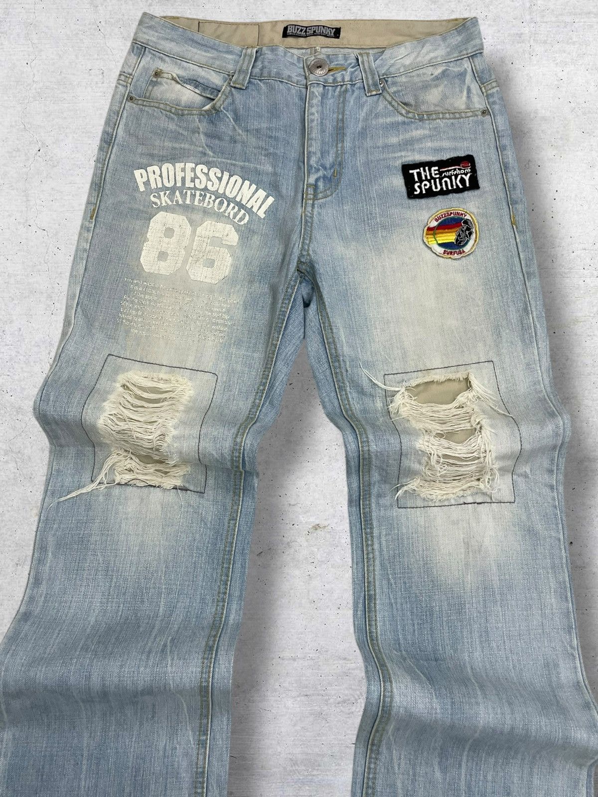 Beauty Beast VINTAGE OG BUZZSPUNKY 90S PUNK SKATE JAPAN RIPPING DENIM Size US 30 / EU 46 - 4 Thumbnail