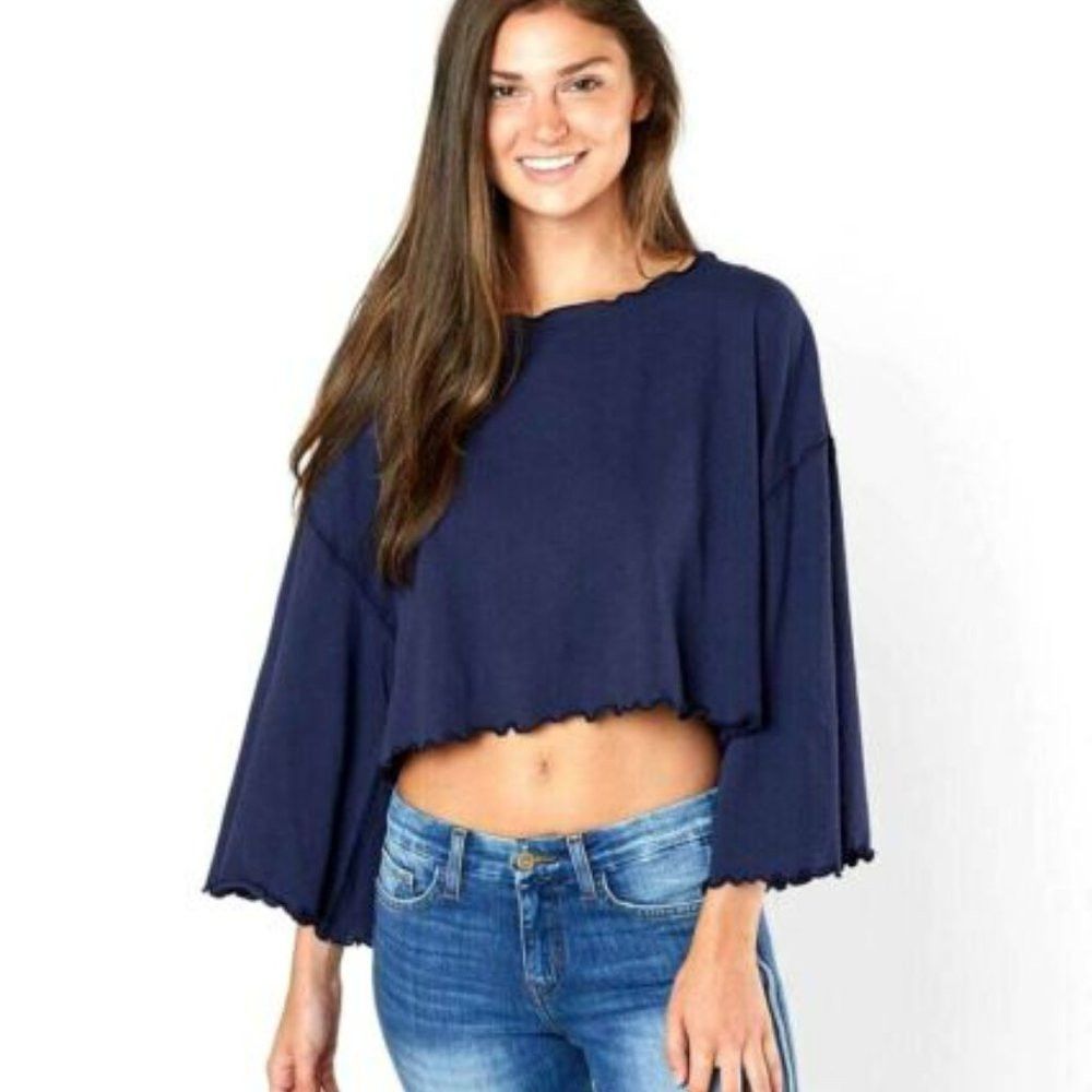 Free People NWT New Free People We the Free Bird Gang Blue Top Size M Size M / US 6-8 / IT 42-44 - 1 Thumbnail