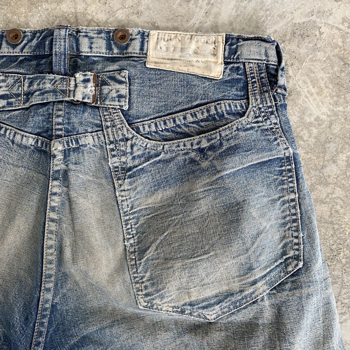 Heller's Cafe 1890’s Inspired Warehouse Duck Digger Denim Shorts Jorts Size US 34 / EU 50 - 5 Thumbnail