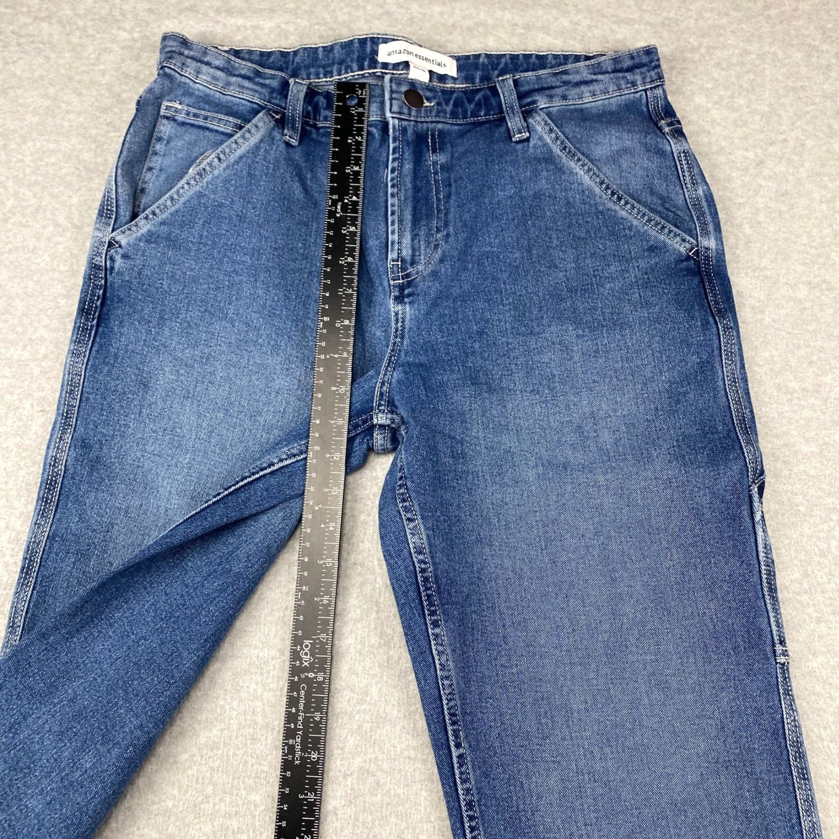 Essentials Amazon Jeans Mens 33X30 Blue Straight Leg Pockets Slimming Stretch 5-Pocket Design Regular Denim Size US 33 - 5 Thumbnail