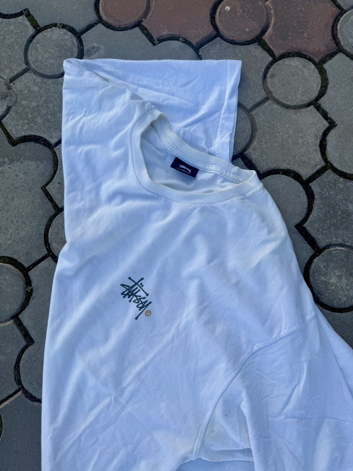 Stussy × Vintage Vintage Stussy Big Logo Tee Shirt Size US XL / EU 56 / 4 - 4 Thumbnail