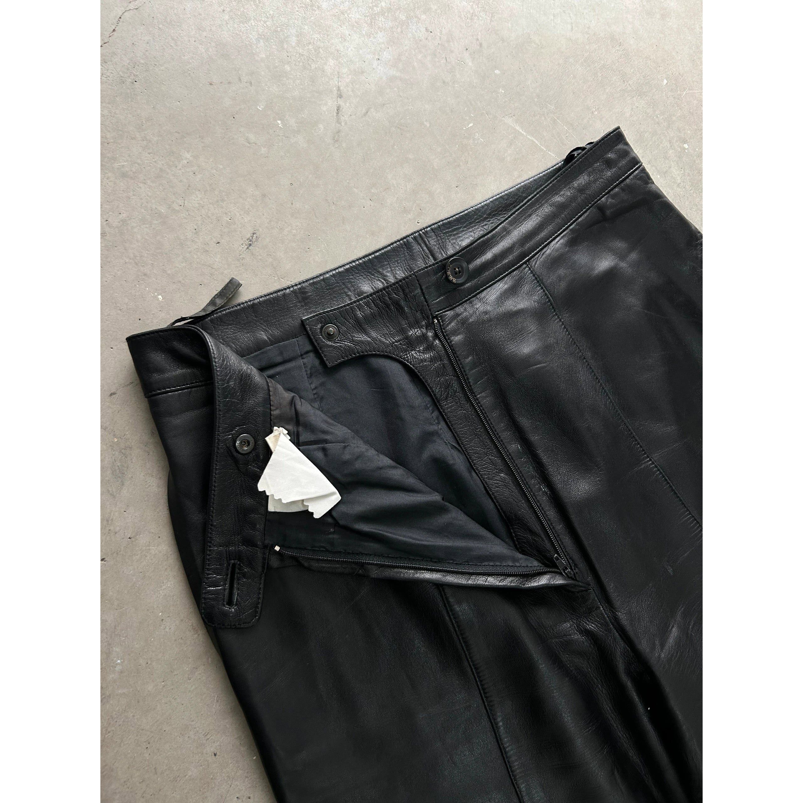 Loewe Loewe 1990's Black Leather Pants Size US 31 - 6 Thumbnail